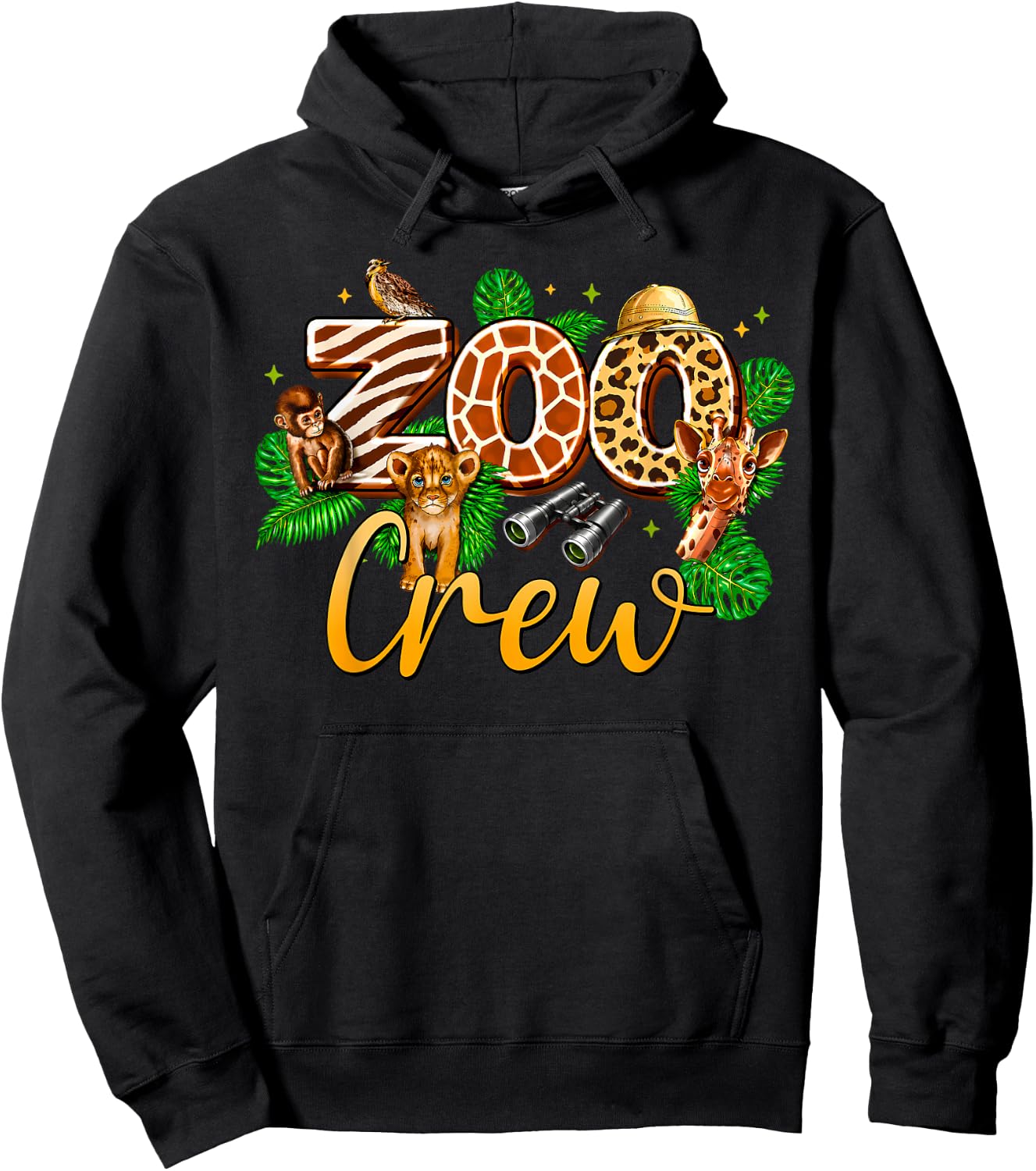 Zoo Crew Safari Wildlife Animal Zoo Keeper Matching Kids Hoodie - Hoodie | Black
