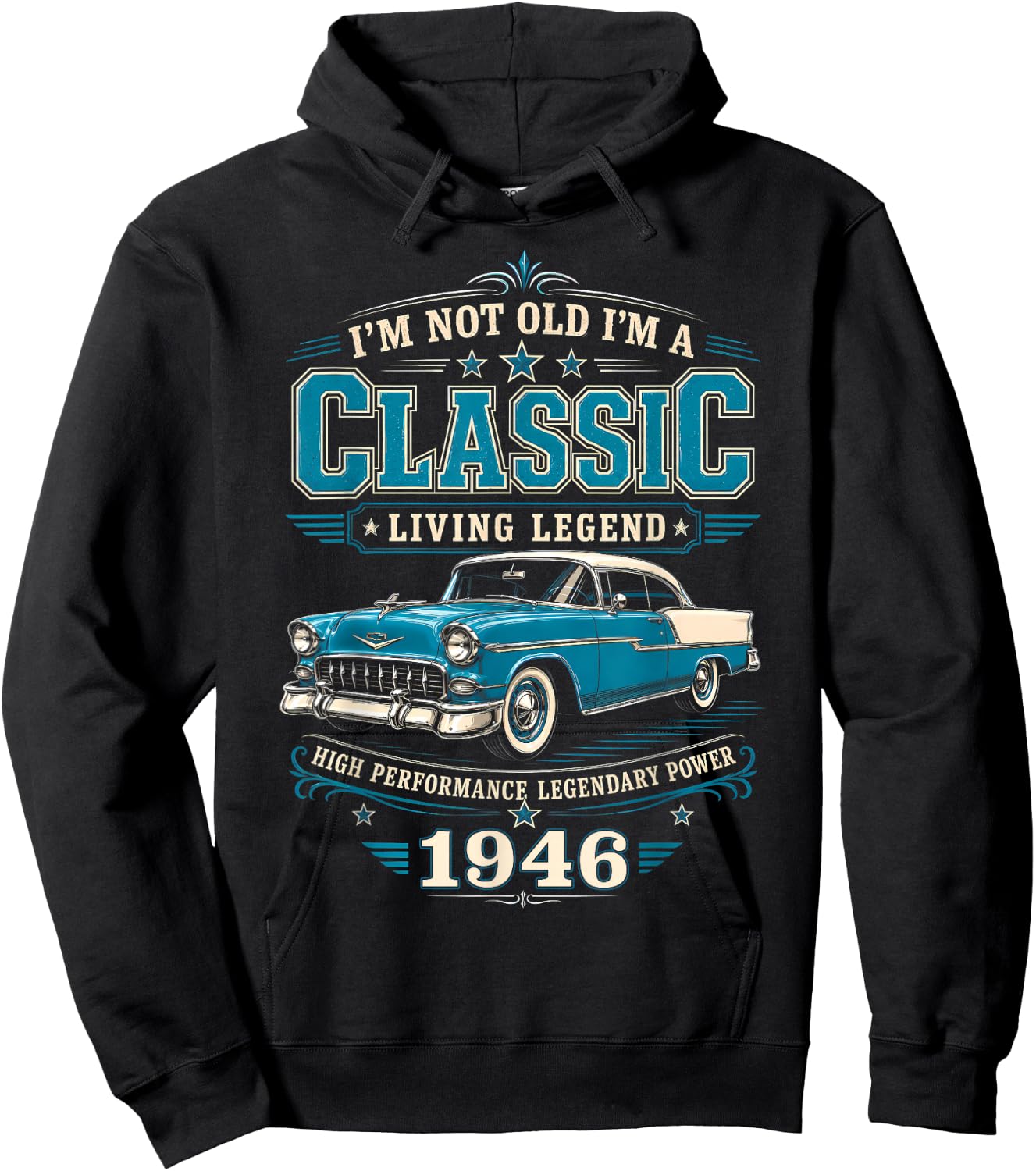 80 Year Old Classic Car 1946 Limited Edition 80th Birthday Hoodie - Hoodie | Black