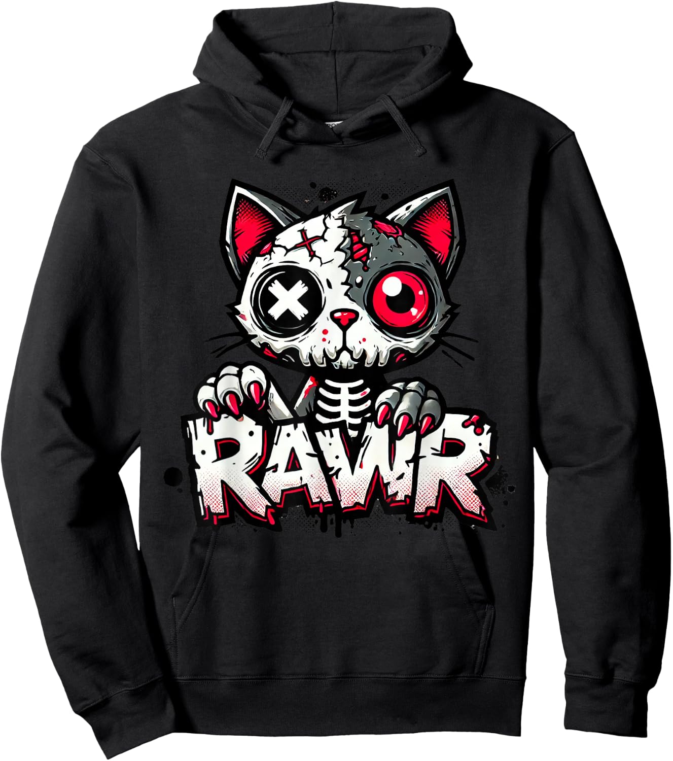 Dystopian Zombie Kitten Hoodie - Hoodie | Black