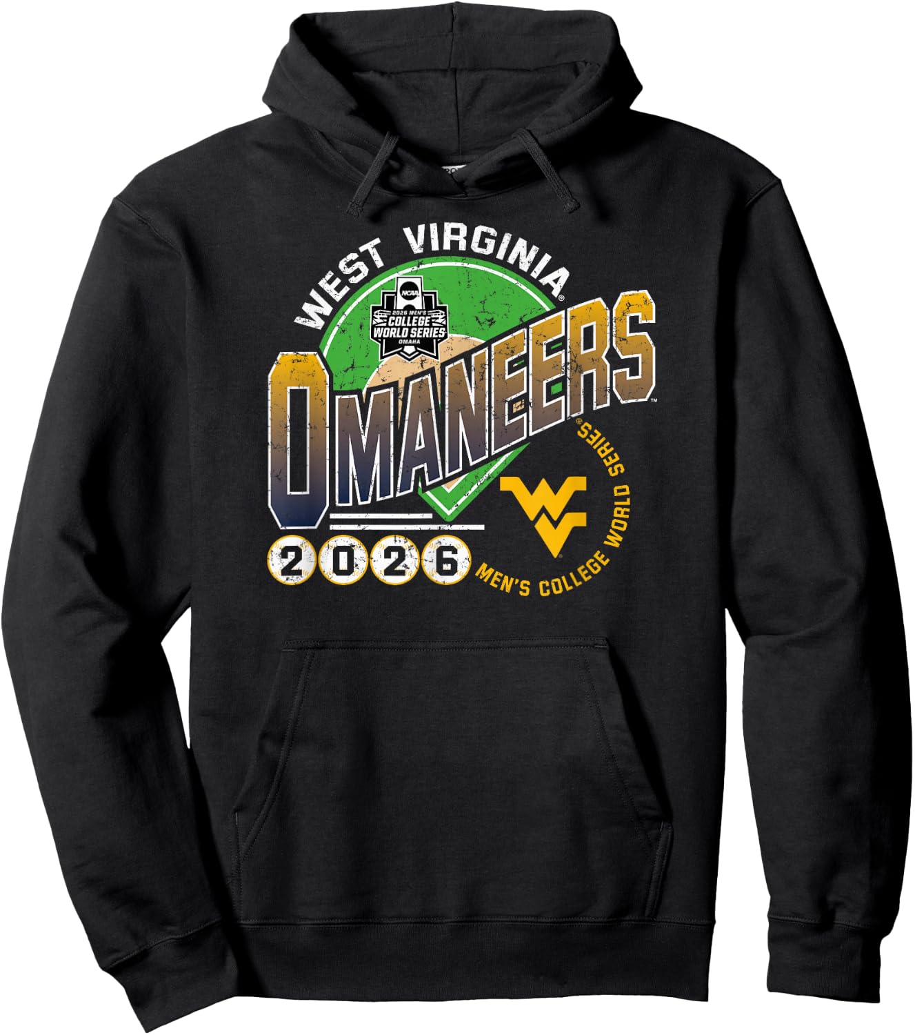 West Virginia Mountaineers CWS Baseball 2026 Omaneers Retro Hoodie - Hoodie | Black
