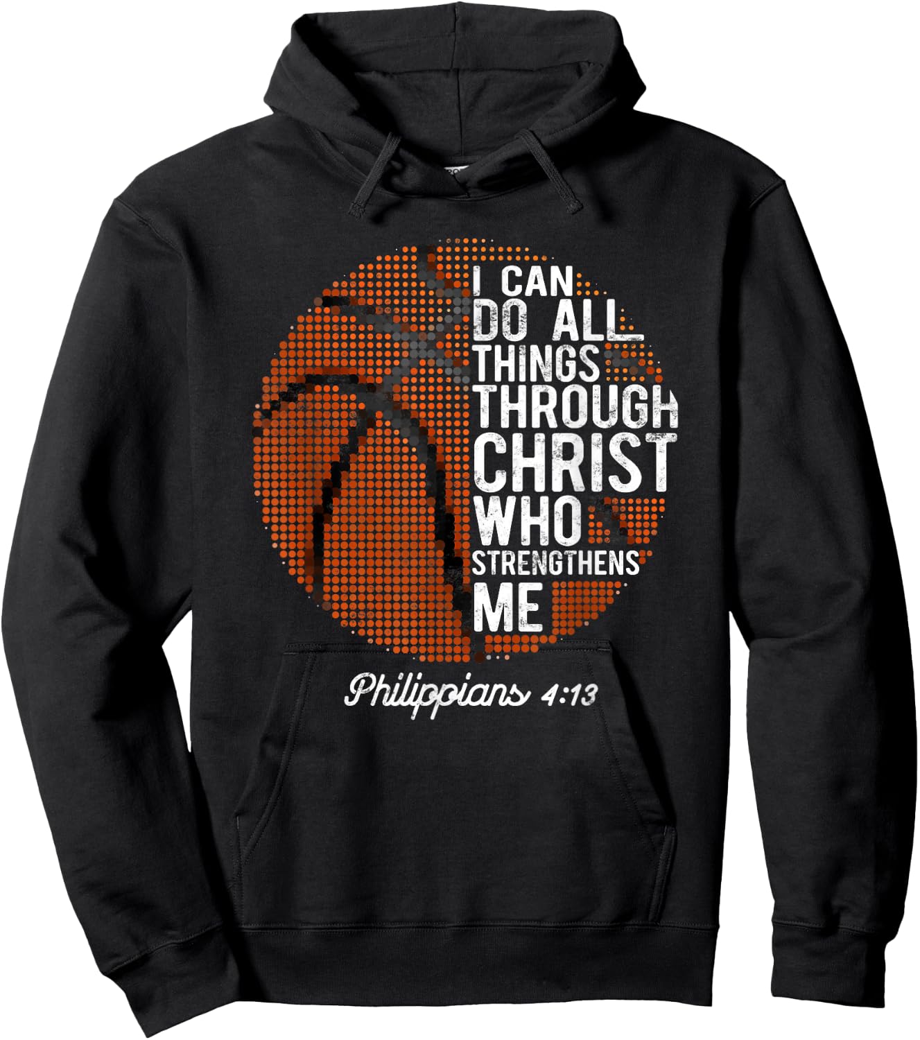 Christian Basketball I Can Do All Things Philippians 4:13 Hoodie - Hoodie | Black