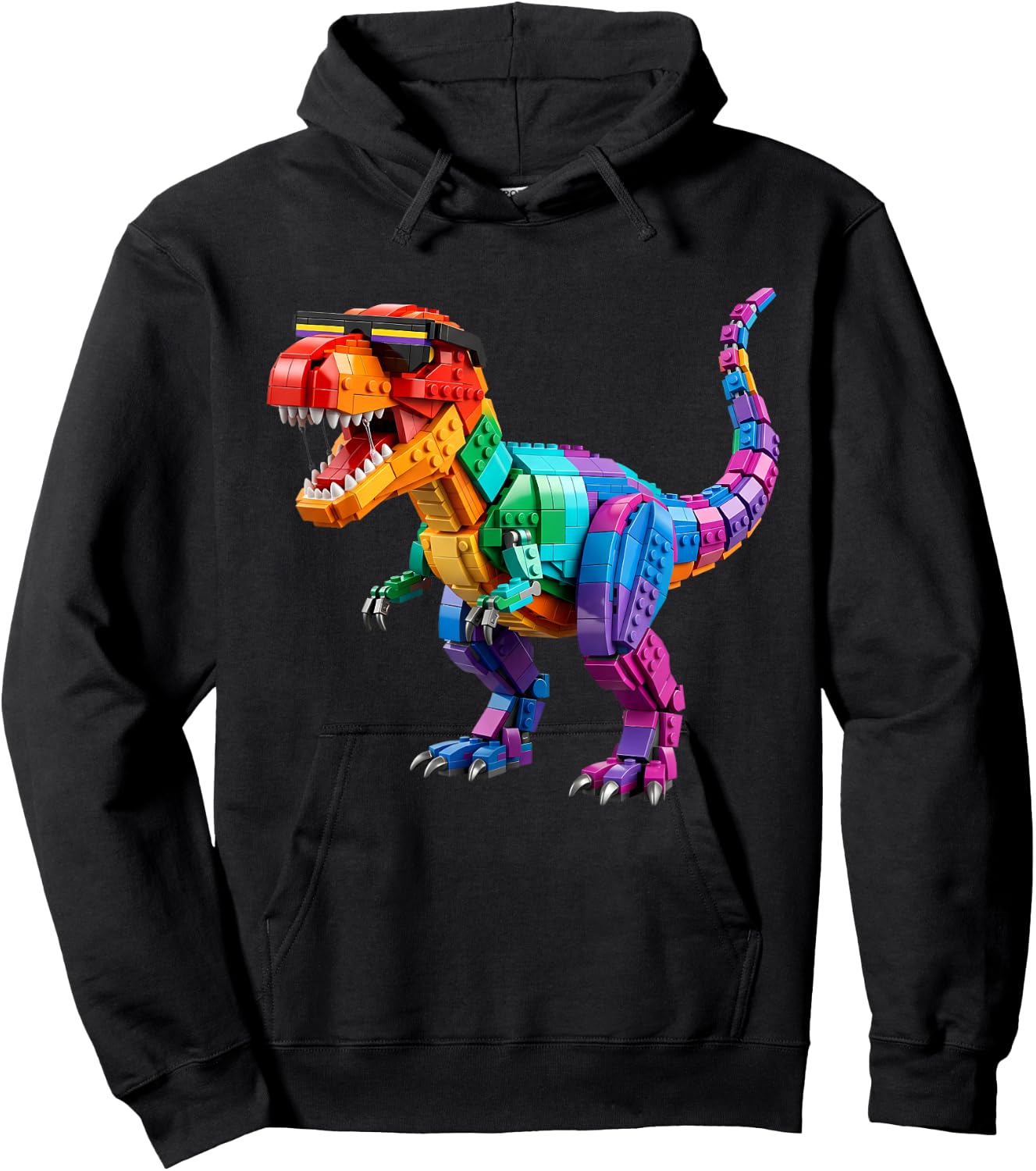 Master Builder Boys Kids Building Bricks Toys Dinosaur T-Rex Hoodie - Hoodie | Black