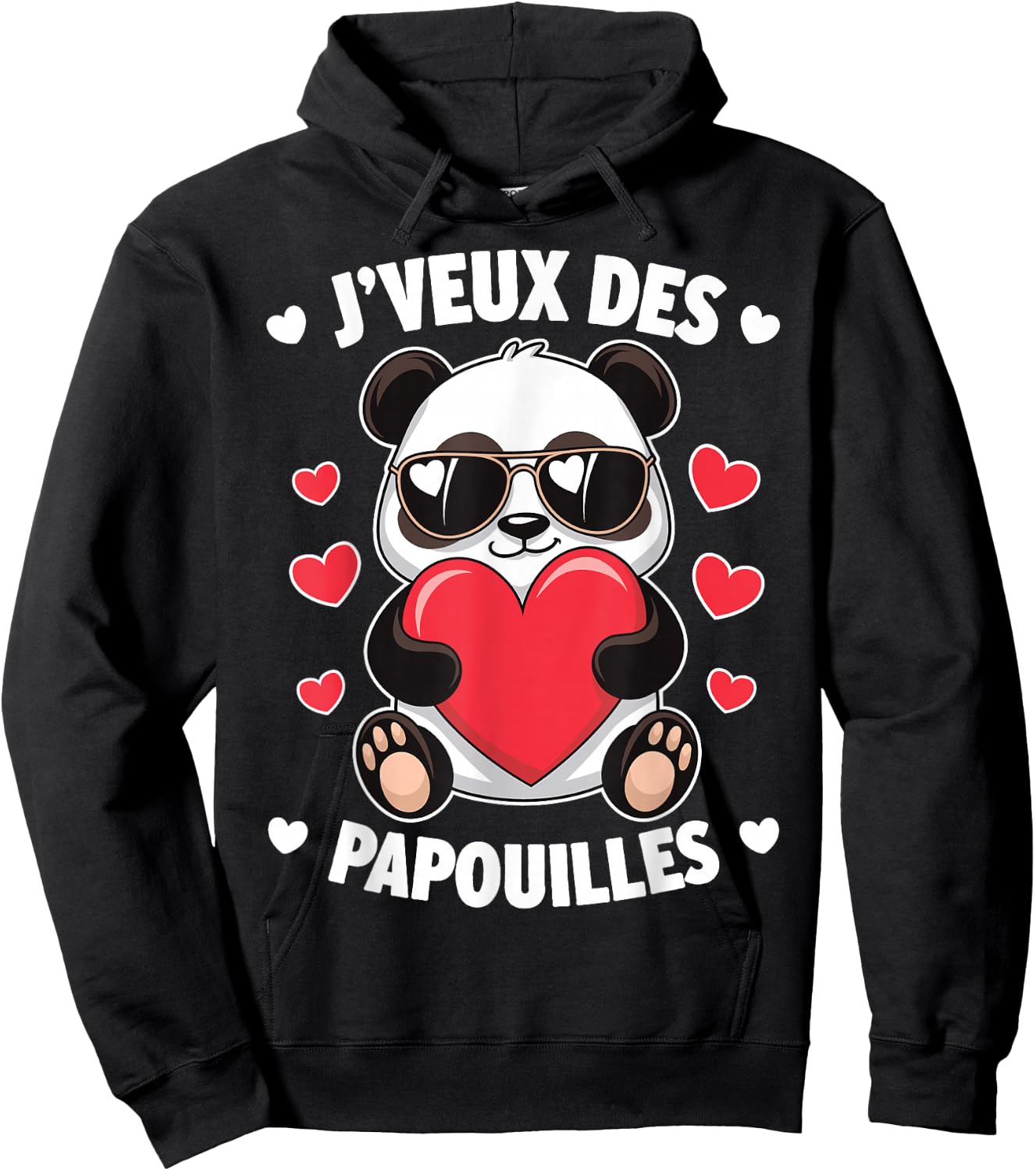 I Want Papouilles Love Couple Humor Valentine's Day , Black, S Hoodie - Hoodie | Black