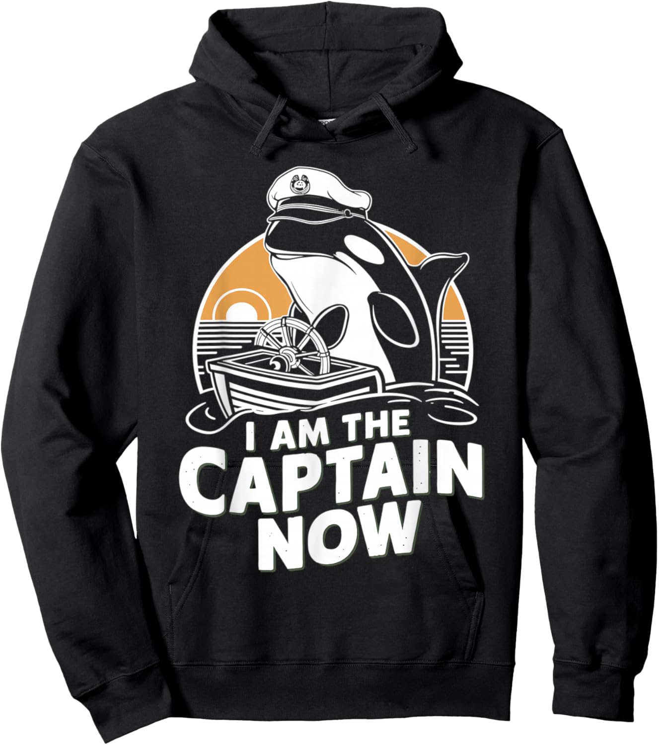 Funny Orca and a Sinking Boat Hoodie - Hoodie | Black