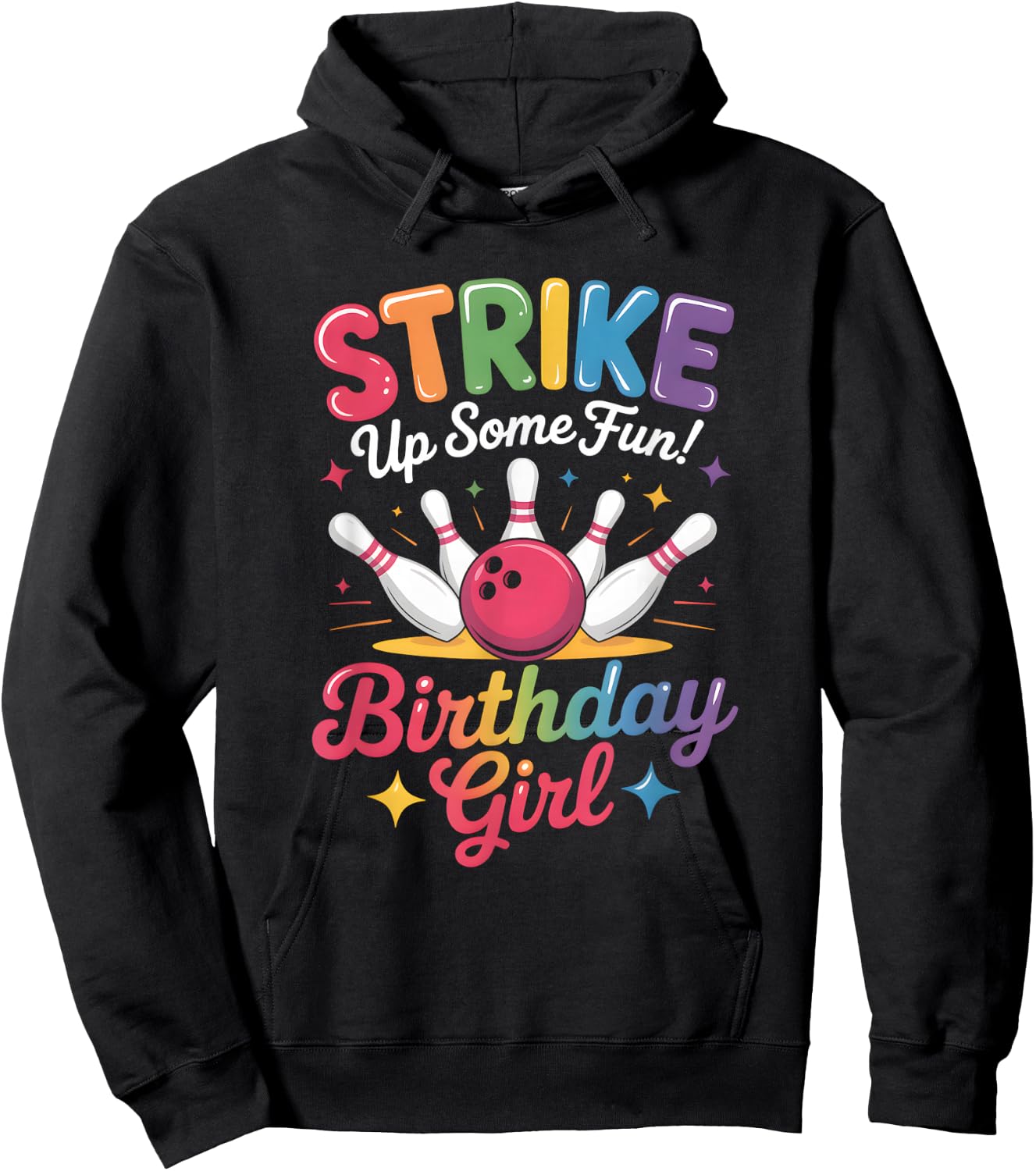Bowling Party Strike Squad Retro Vibes Hoodie - Hoodie | Black