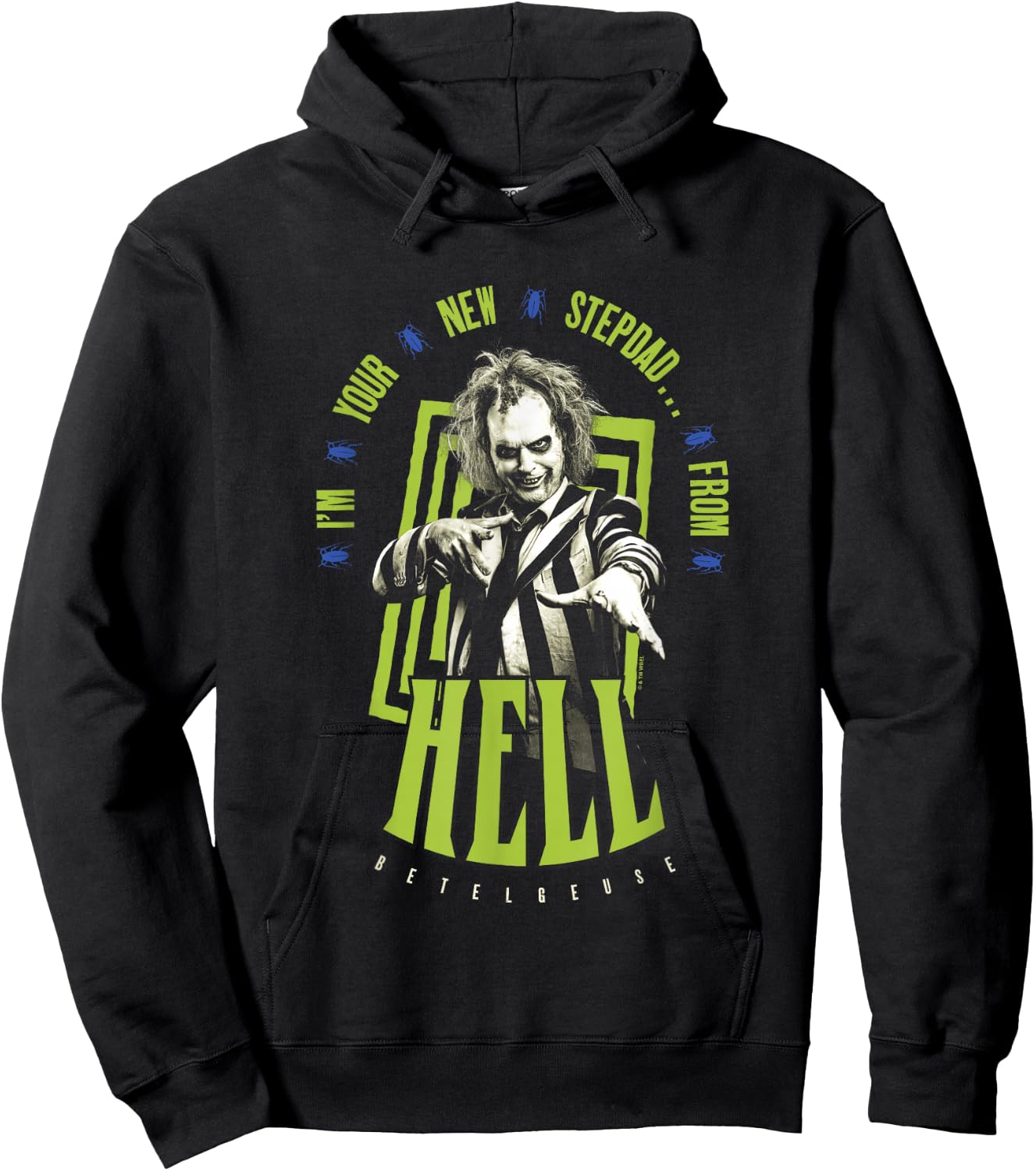 Beetlejuice Beetlejuice I'm Your New Stepdad Vintage Hoodie - Hoodie | Black
