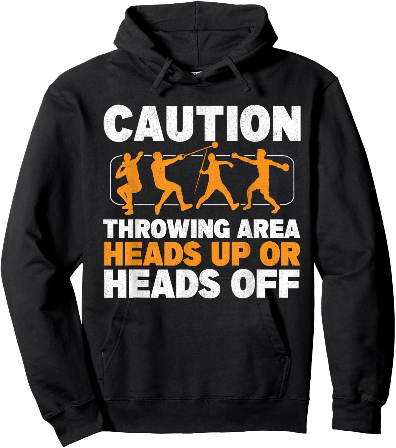 Caution Throwing Area Shot Put Track And Field Thrower Hoodie - Hoodie | Black