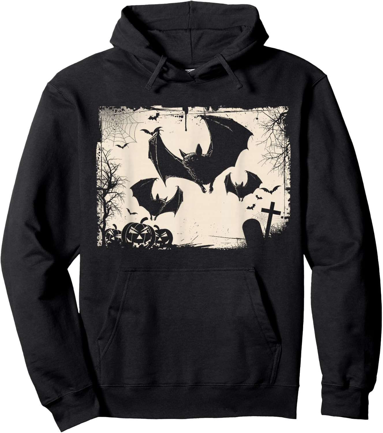Gothic Bat Dark Art Horror Vintage Grunge Hoodie - Hoodie | Black