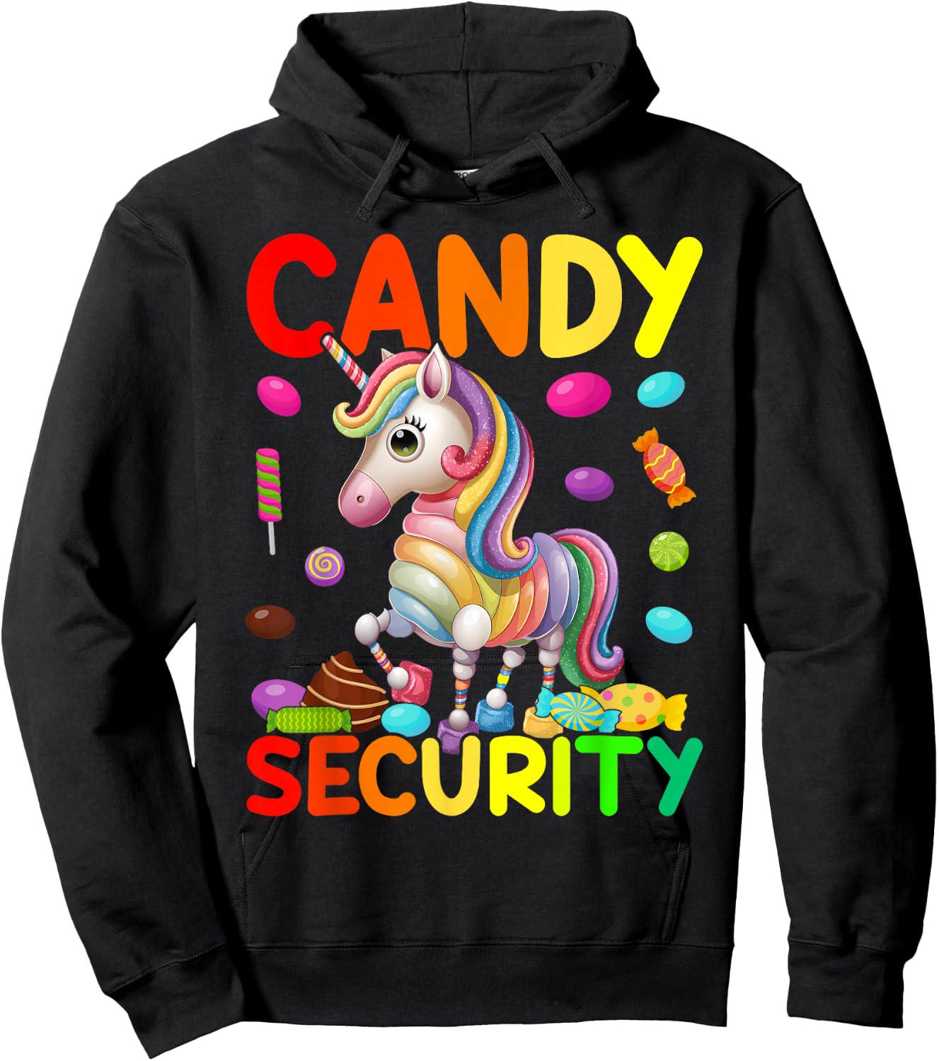Candy Land Costumes Candy Land Candy Security Hoodie - Hoodie | Black