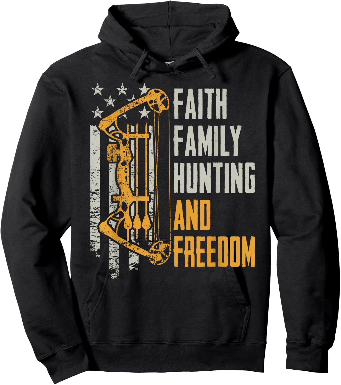 Faith Family Hunting Freedom - Christian Archery Bow Hunting Hoodie - Hoodie | Black