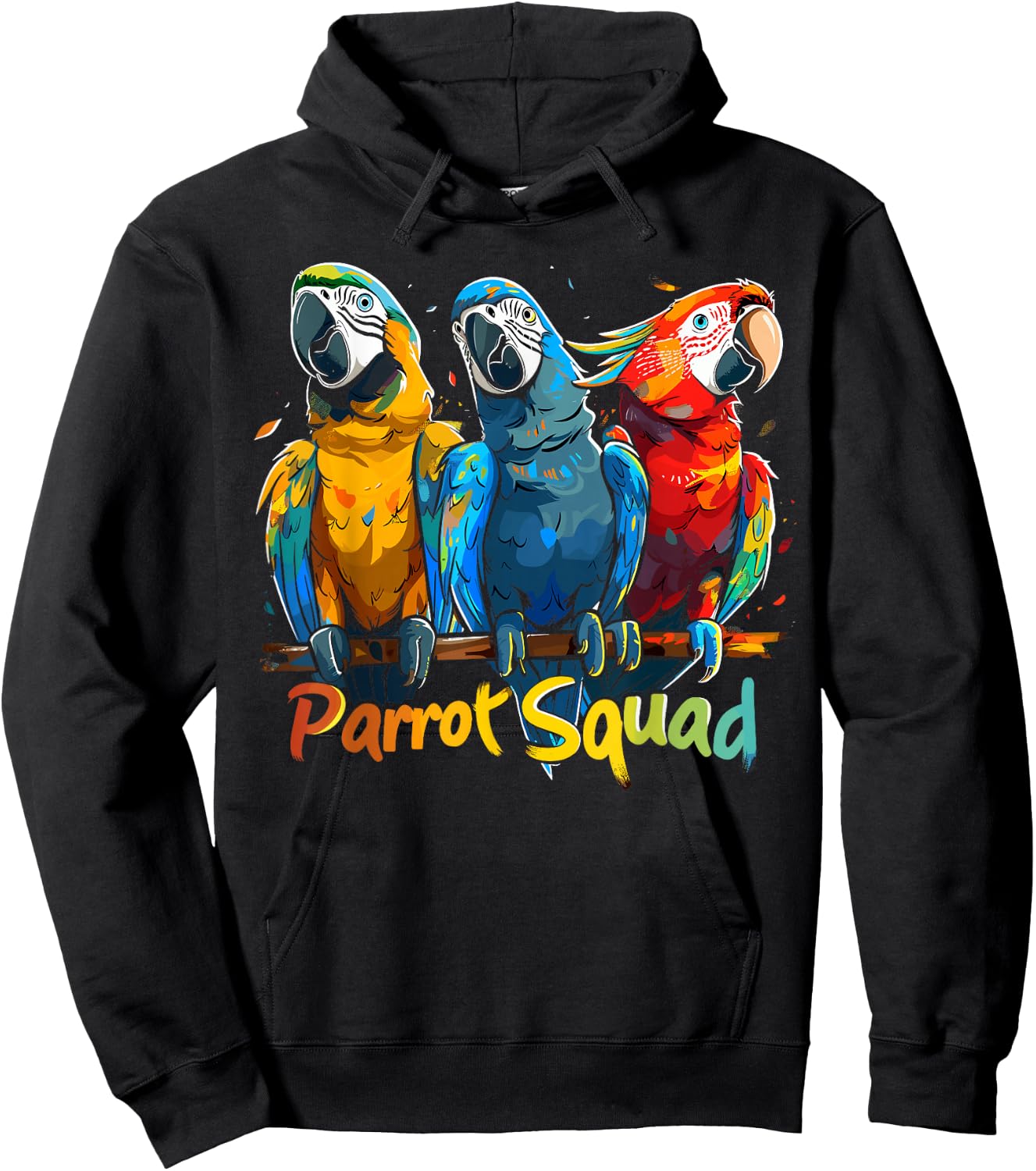 Parrot Squad Design for Parrot Lover Stuff | Cool Parrot Hoodie - Hoodie | Black