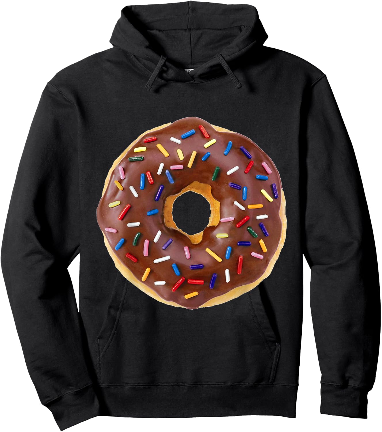 Chocolate Donut with Sprinkles Hoodie - Hoodie | Black