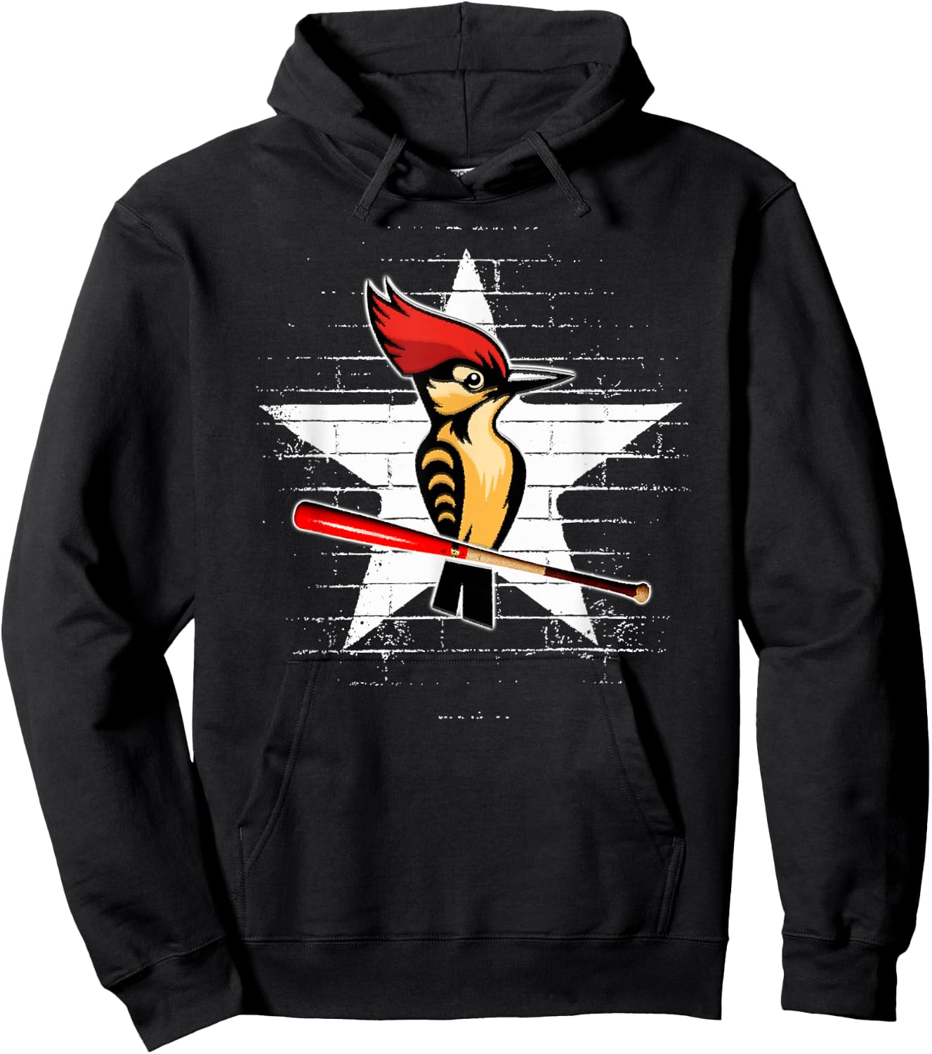 Woodpecker Baseball Bat - Team Logo Hoodie - Hoodie | Black
