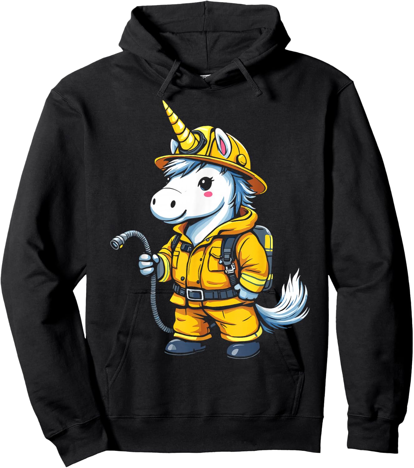 Firefighter Unicorn Hoodie - Hoodie | Black