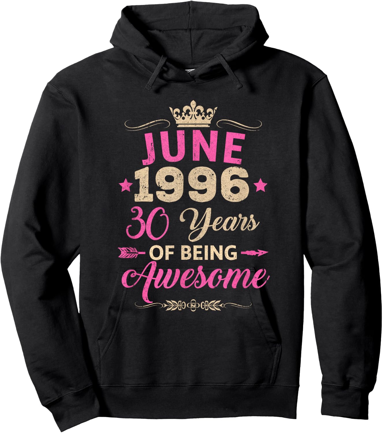 June 1996 30 Years of Being Awesome Retro 30Th Birthday Hoodie - Hoodie | Black