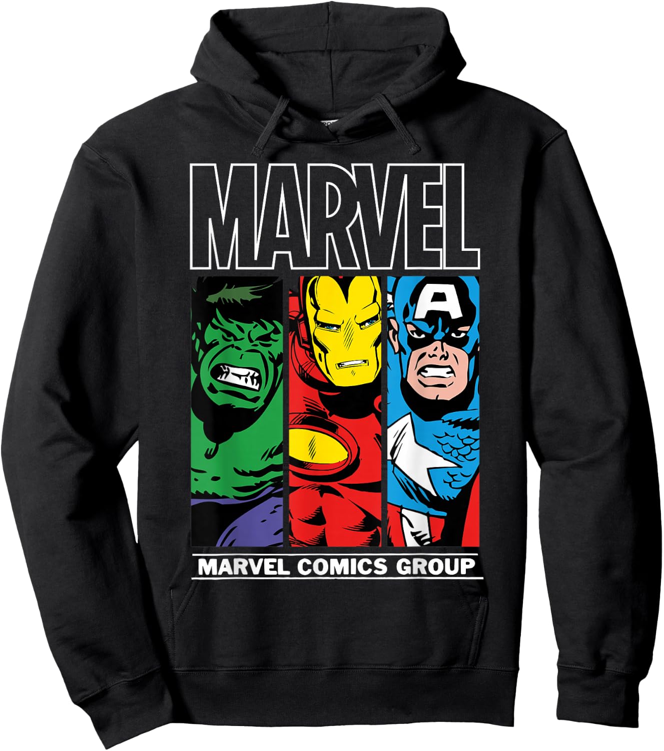 Marvel Heroes Hulk, Iron Man, Captain America Hoodie - Hoodie | Black