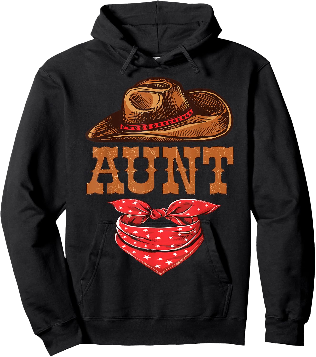 Aunt Western Birthday Cowboy Cowgirl Family Matching Hoodie - Hoodie | Black