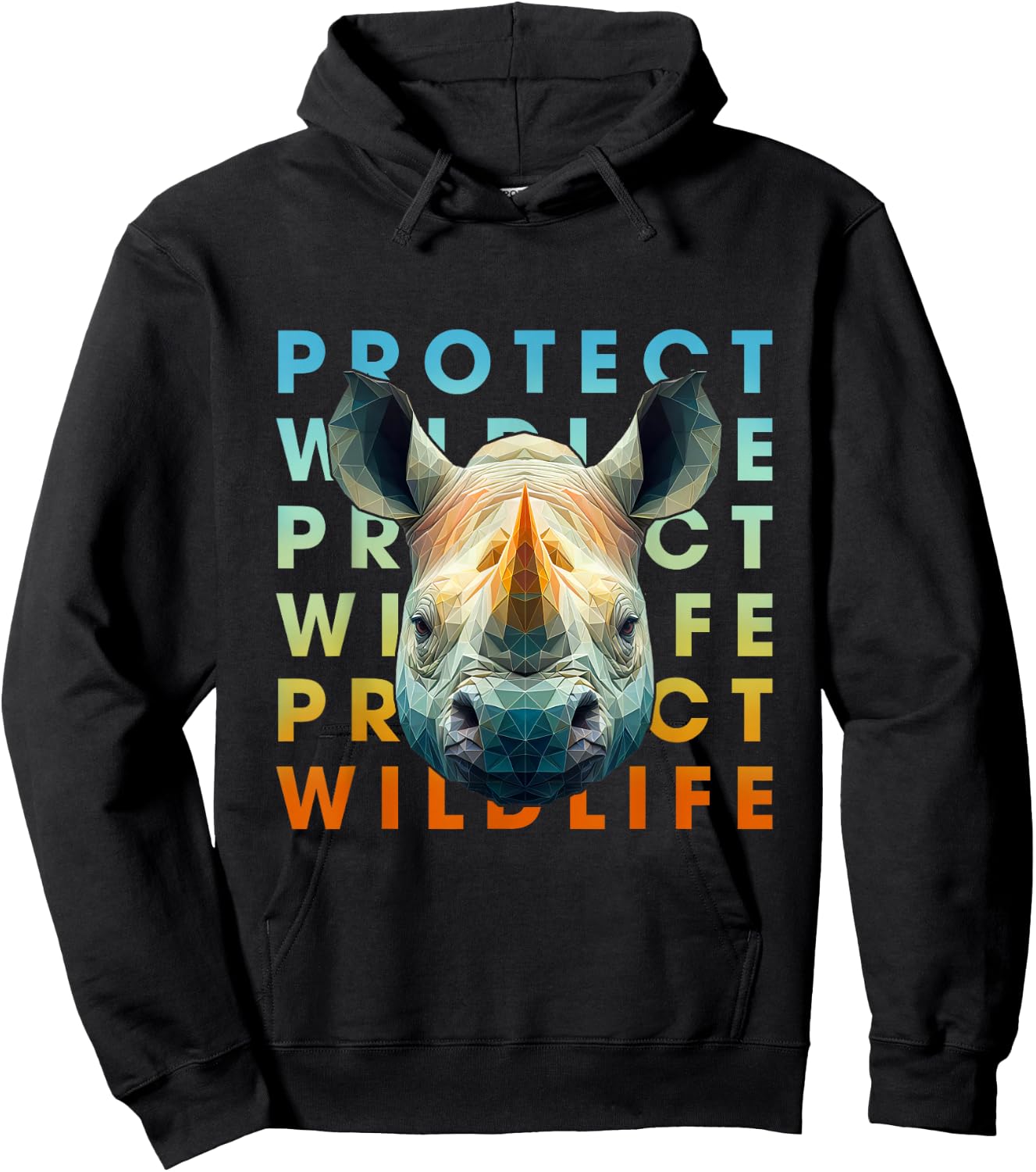 Endangered Animal Protect Wildlife Black Rhino Earth Day Hoodie - Hoodie | Black