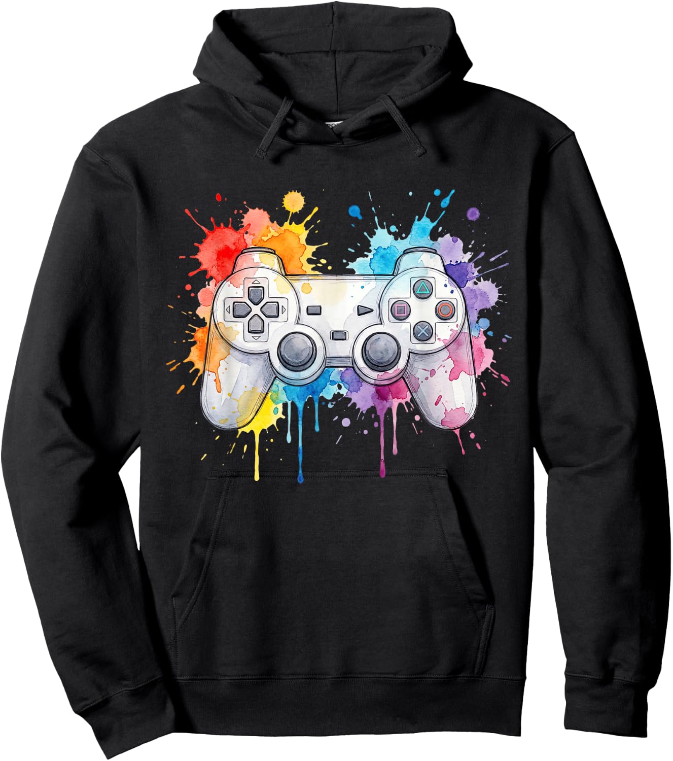 Game Controller Splash Gaming Video Gamer Men Boys Kids Hoodie - Hoodie | Black