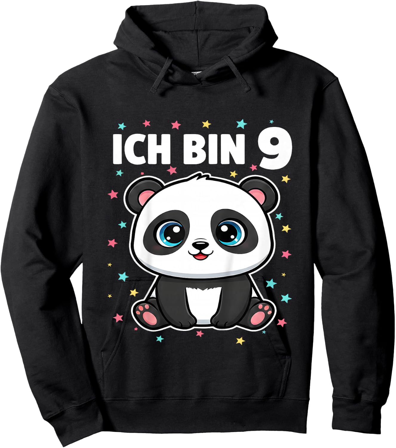 Ich Bin 9 - Süßes Panda Kindergeburtstag Junge Mädchen Hoodie - Hoodie | Black