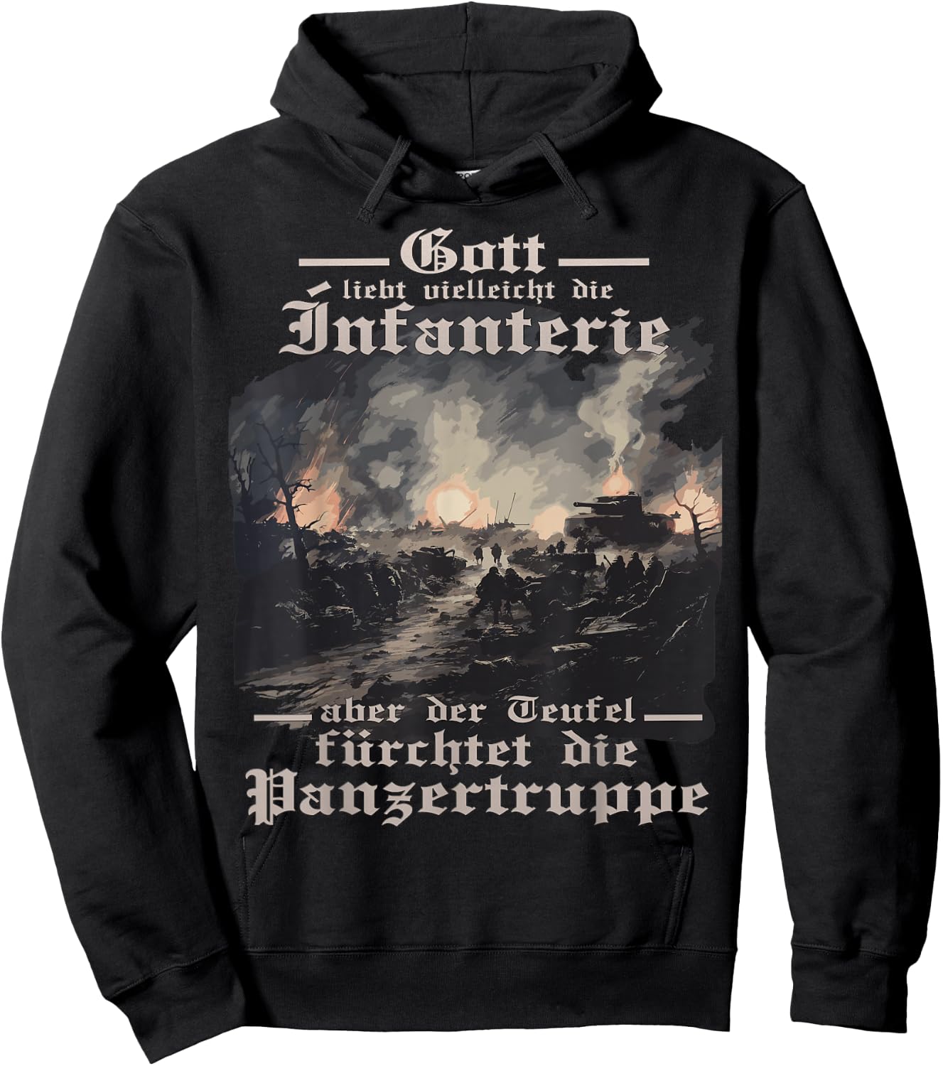 Tiger Tank Dystopian Tank T King Tiger Soldiers , black Hoodie - Hoodie | Black