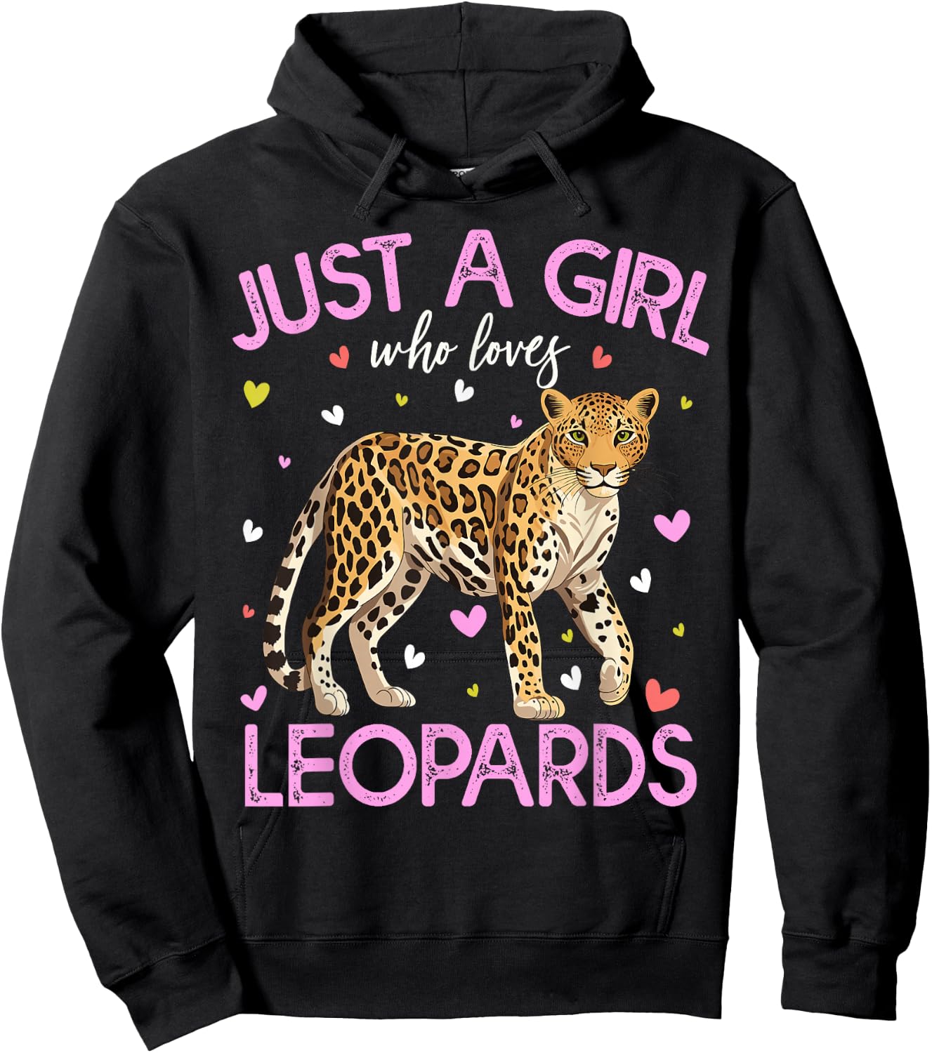 Just A Girl Who Loves Leopards Girls Hoodie - Hoodie | Black