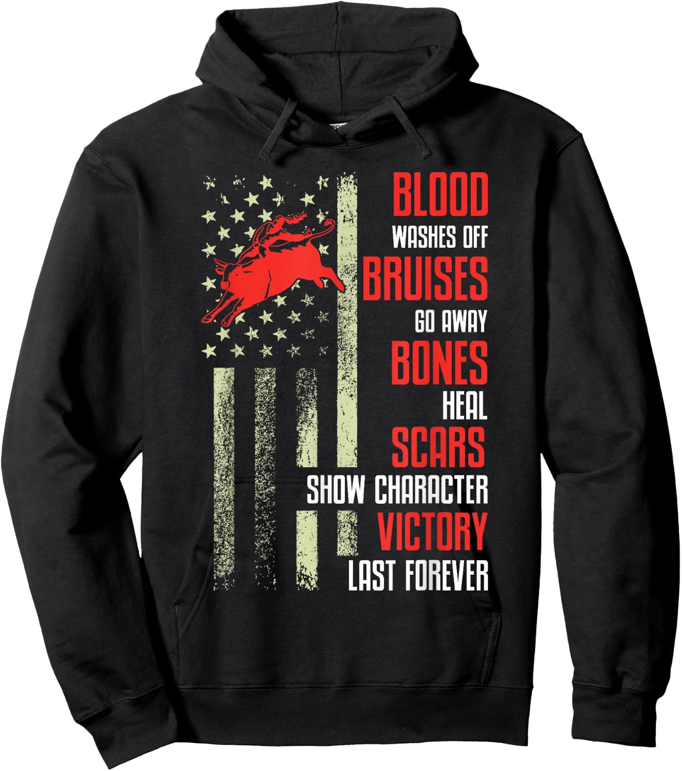 Rodeo Bull Rider Bull Riding Hoodie - Hoodie | Black