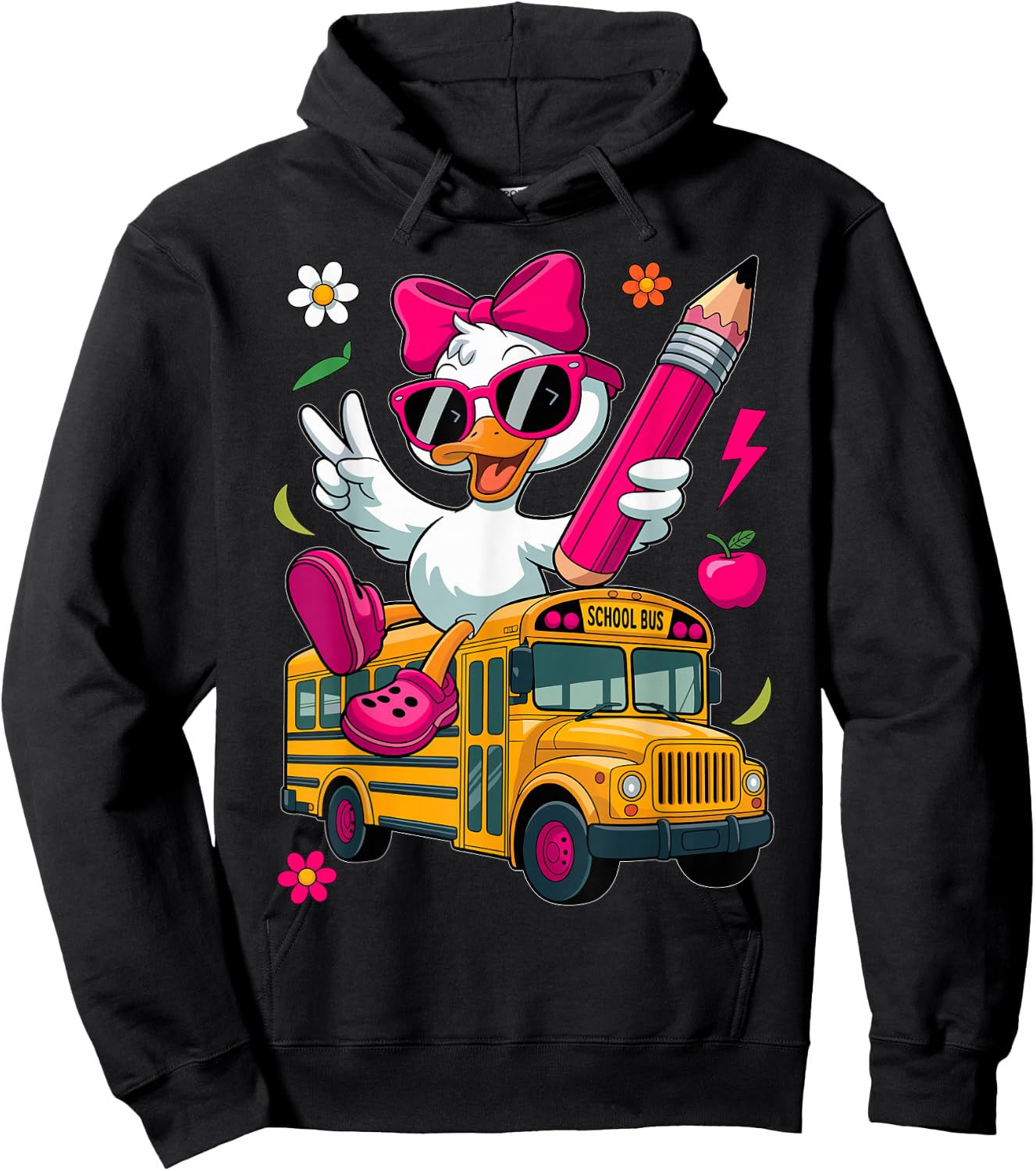 Funny Goose Back To School First Day Of School Girls Boys Hoodie - Hoodie | Black
