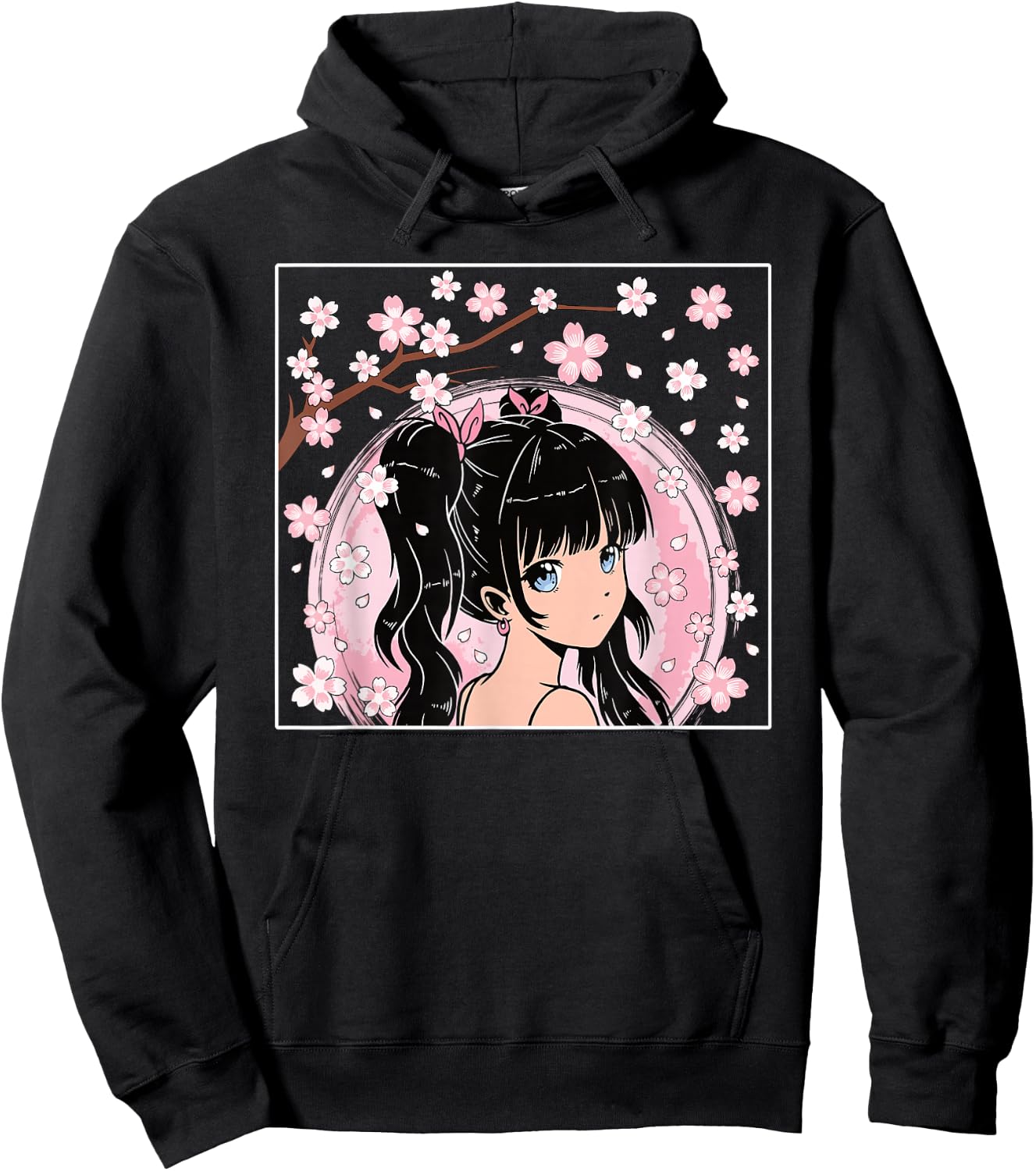 Japanisches Anime Mädchen Otaku Kirschblüte Sakura Damen Hoodie - Hoodie | Black