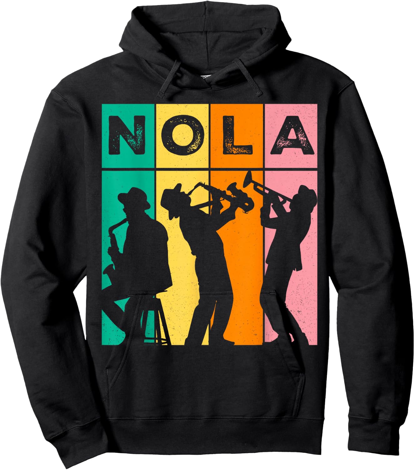 Vintage NOLA New Orleans Mardi Gras Music Carnival Festival Hoodie - Hoodie | Black