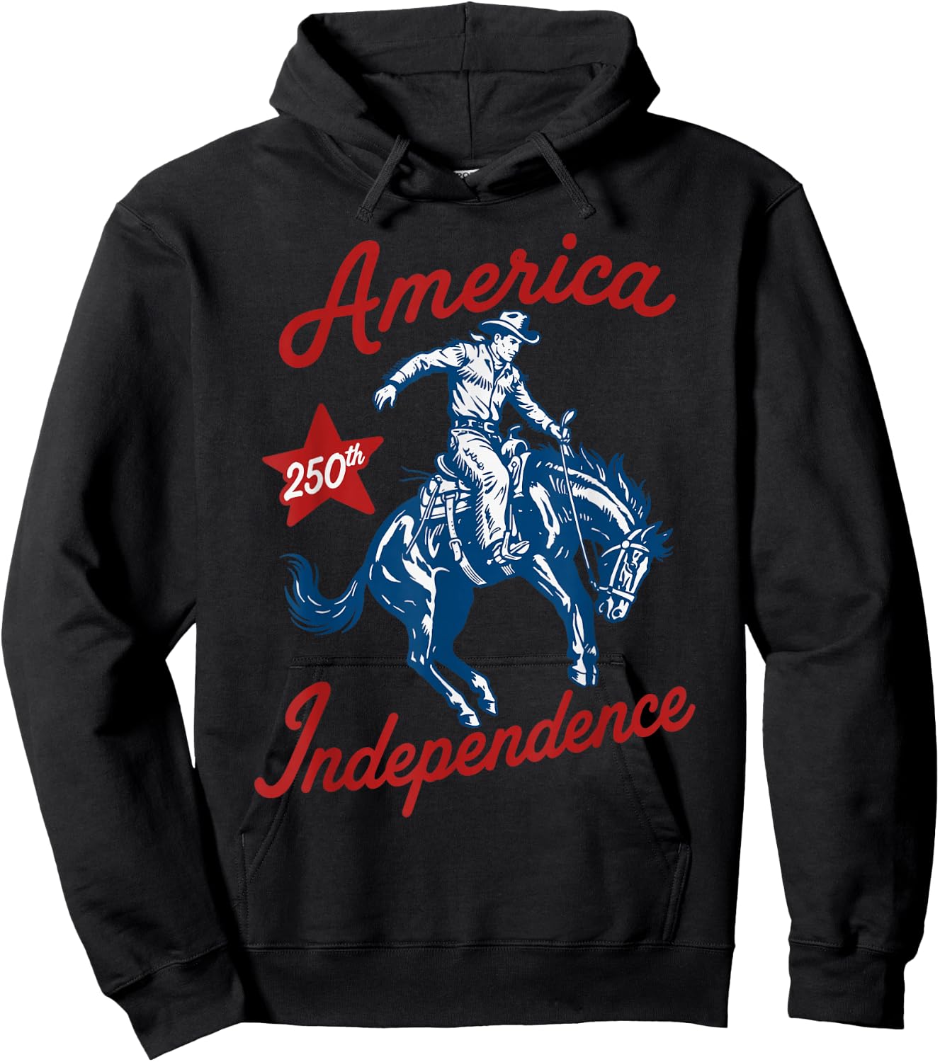 USA 250th Anniversary Patriotic Western Freedom 4th of July Hoodie - Hoodie | Black