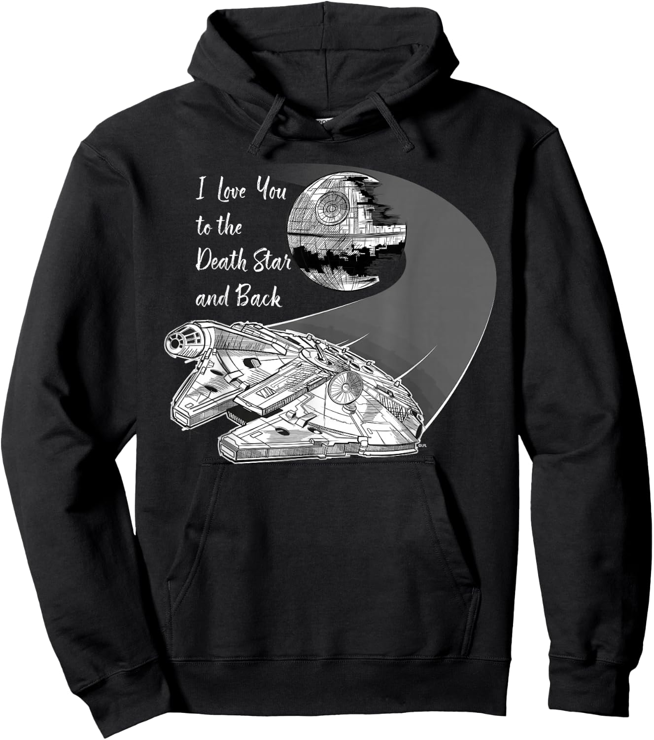Star Wars Millennium Falcon I Love You Valentine's Wedding Hoodie - Hoodie | Black