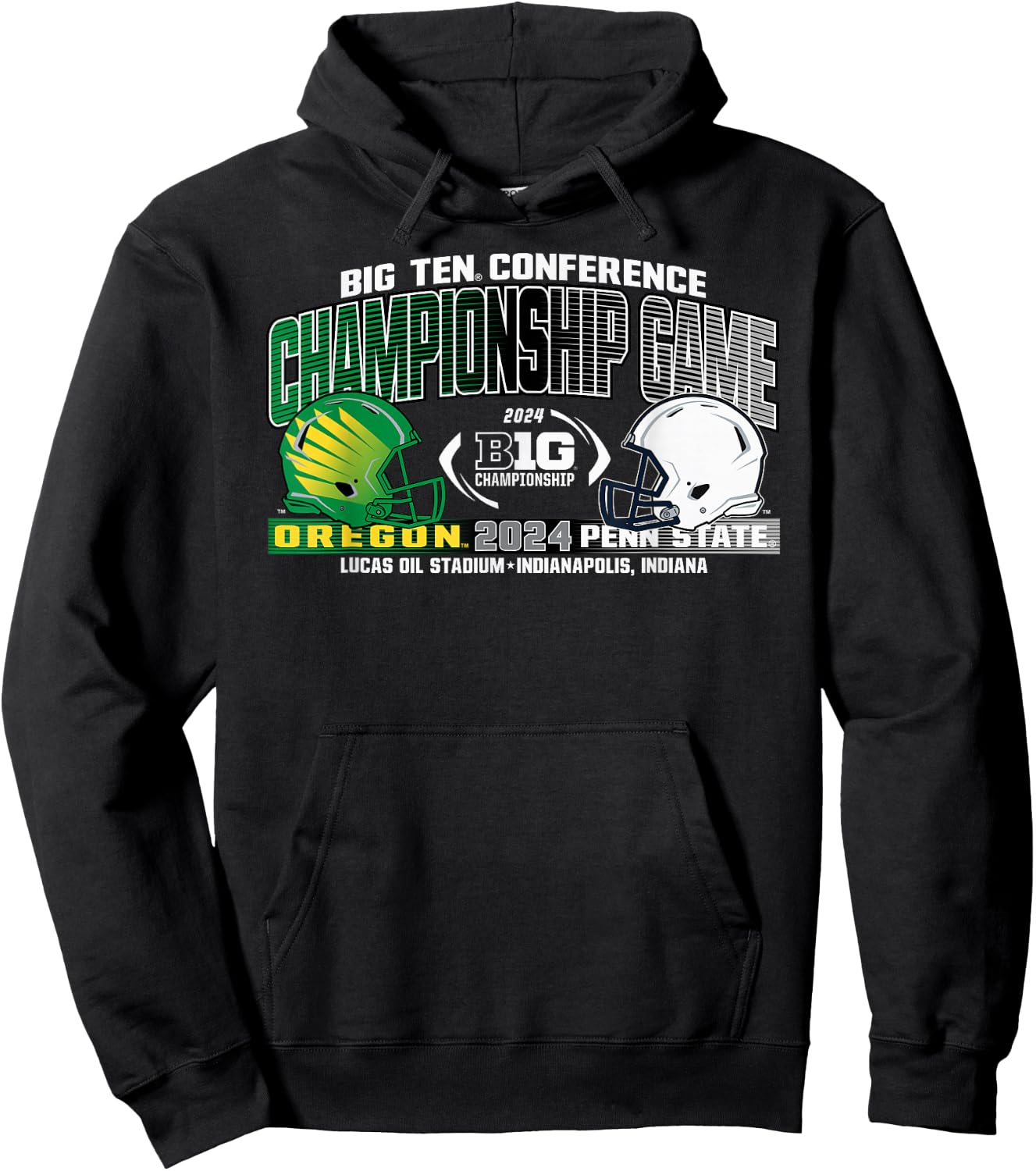PSU Nittany Lions vs Oregon Ducks Big Ten Championship 2024 Hoodie - Hoodie | Black
