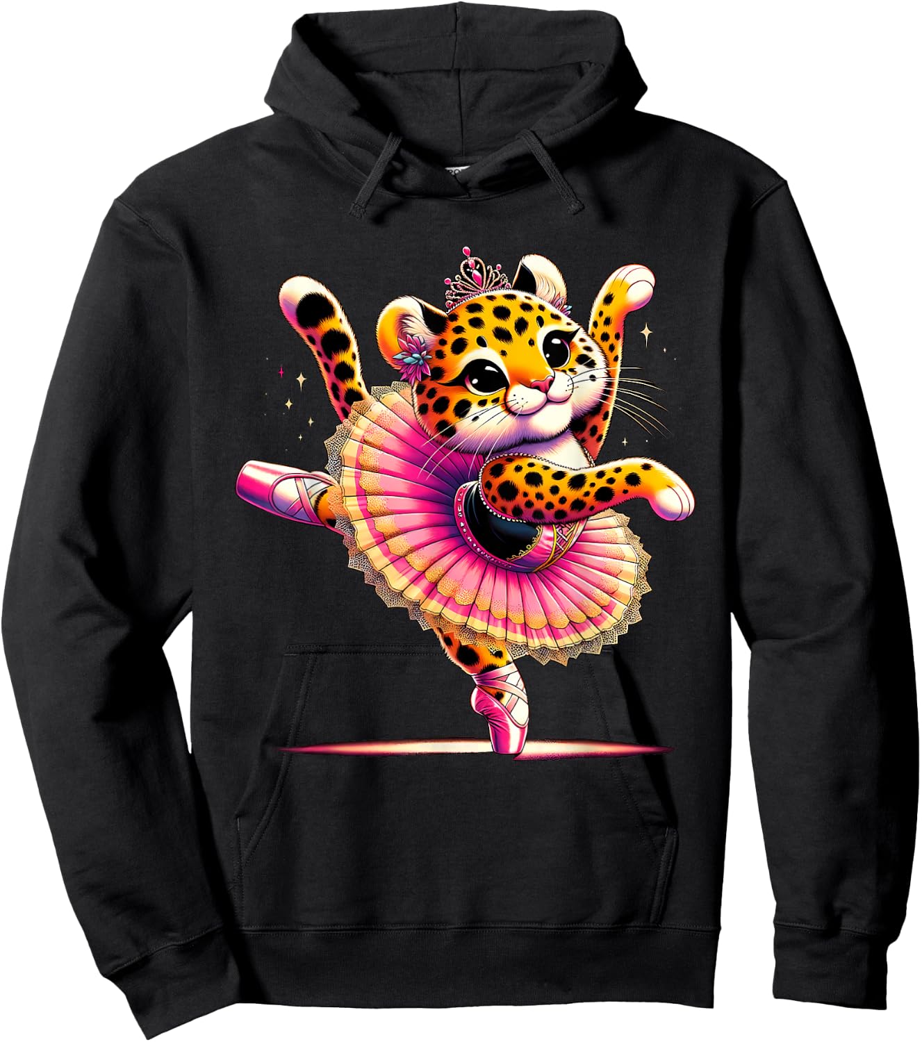 Ballerina Leopard Dancing Hoodie - Hoodie | Black