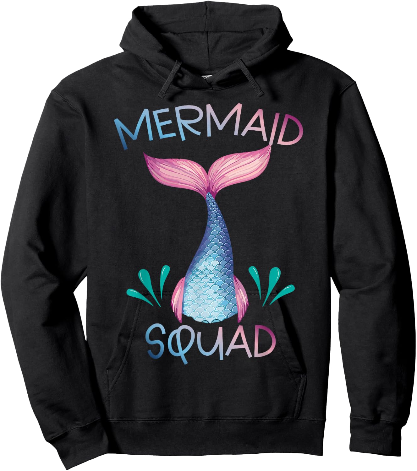 Cute Mermaid Squad Birthday Party Mermaid Lover Hoodie - Hoodie | Black