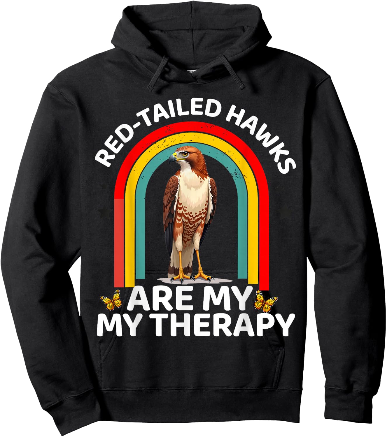 Red Tailed Hawk Chickenhawk Birdwatcher Buteo Jamaicensis Hoodie - Hoodie | Black