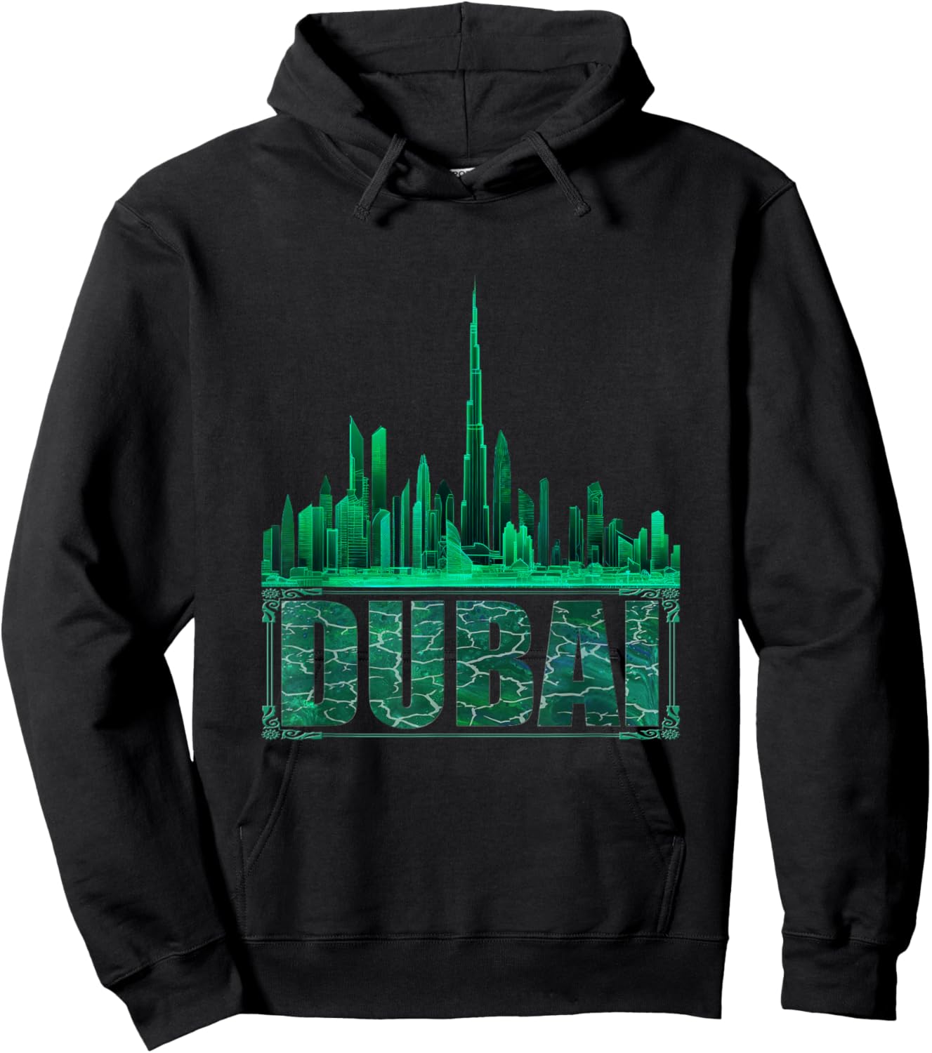 Dubai Burj Khalifa Souvenir United Arab Emirates Skyline UAE , Black, S Hoodie - Hoodie | Black