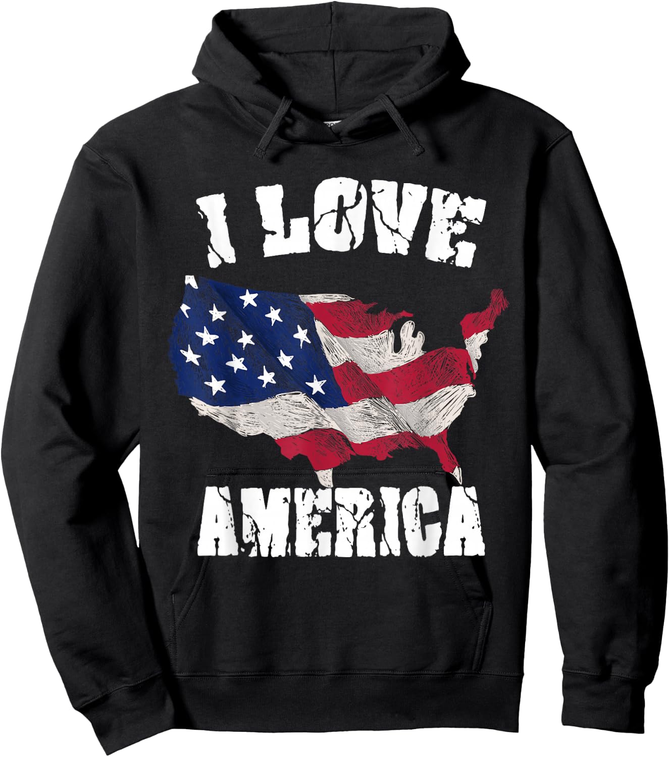 I Love America USA 4th of July Gift Hoodie - Hoodie | Black
