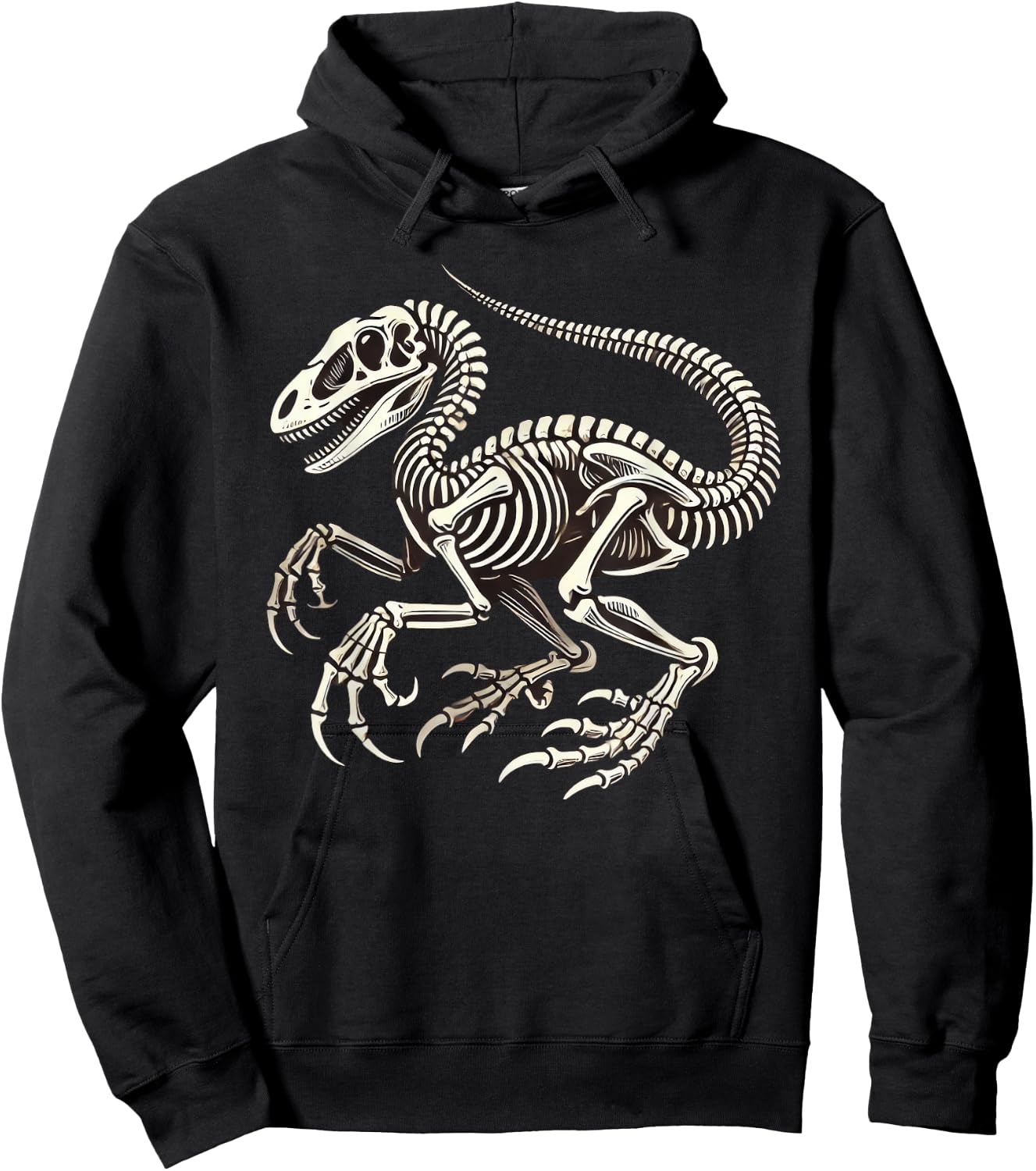 Velociraptor Dinosaur Skeleton Halloween Hoodie - Hoodie | Black