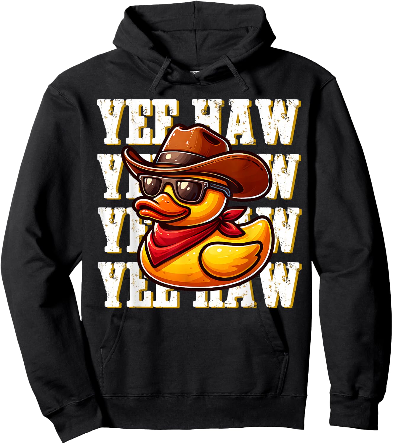 Yeehaw Rubber Ducky Cowboy Rubber Duckie Toddler Boys Kids Hoodie - Hoodie | Black