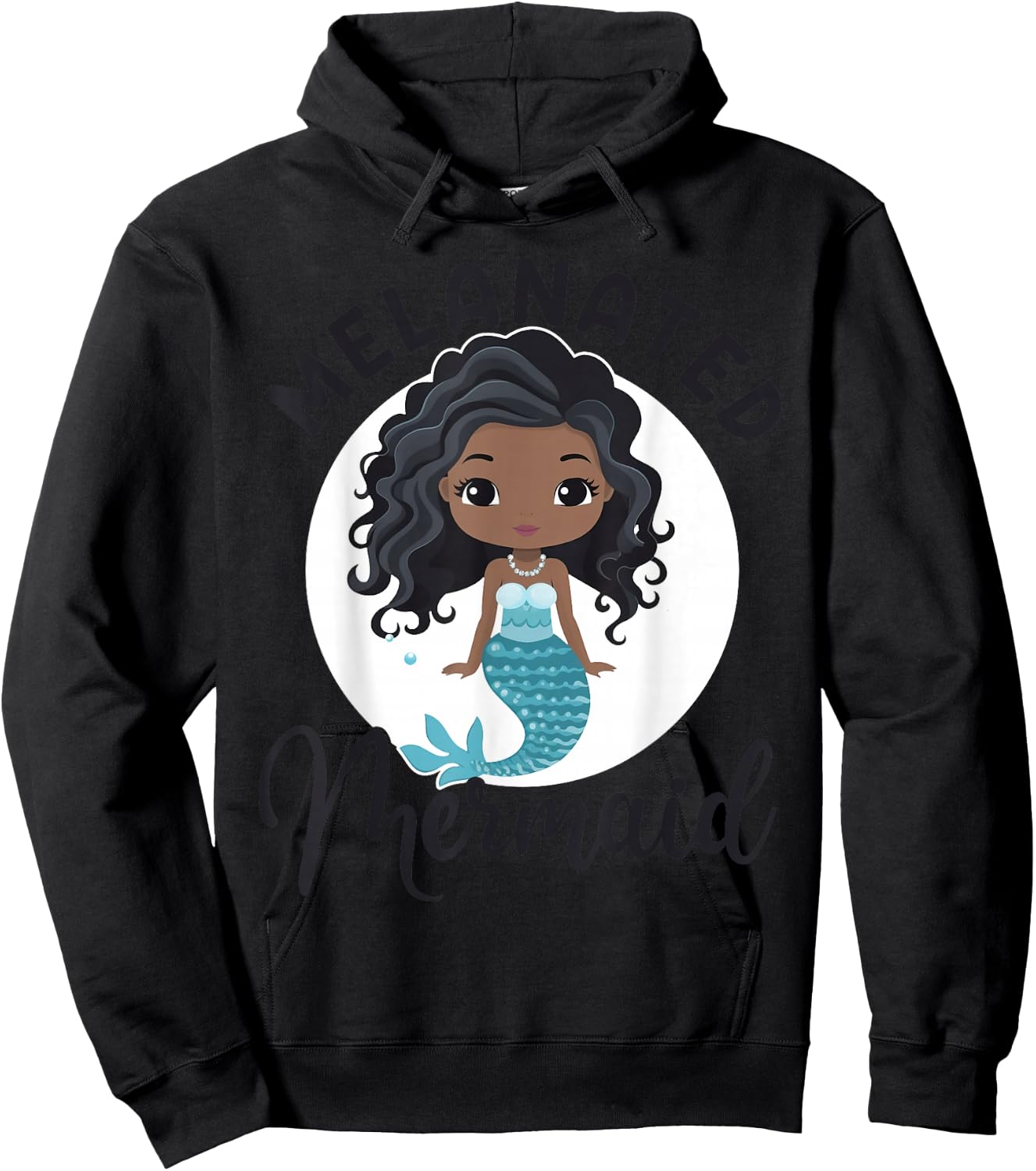 Melanated Mermaid Black African American Mermaid For Girls Hoodie - Hoodie | Black