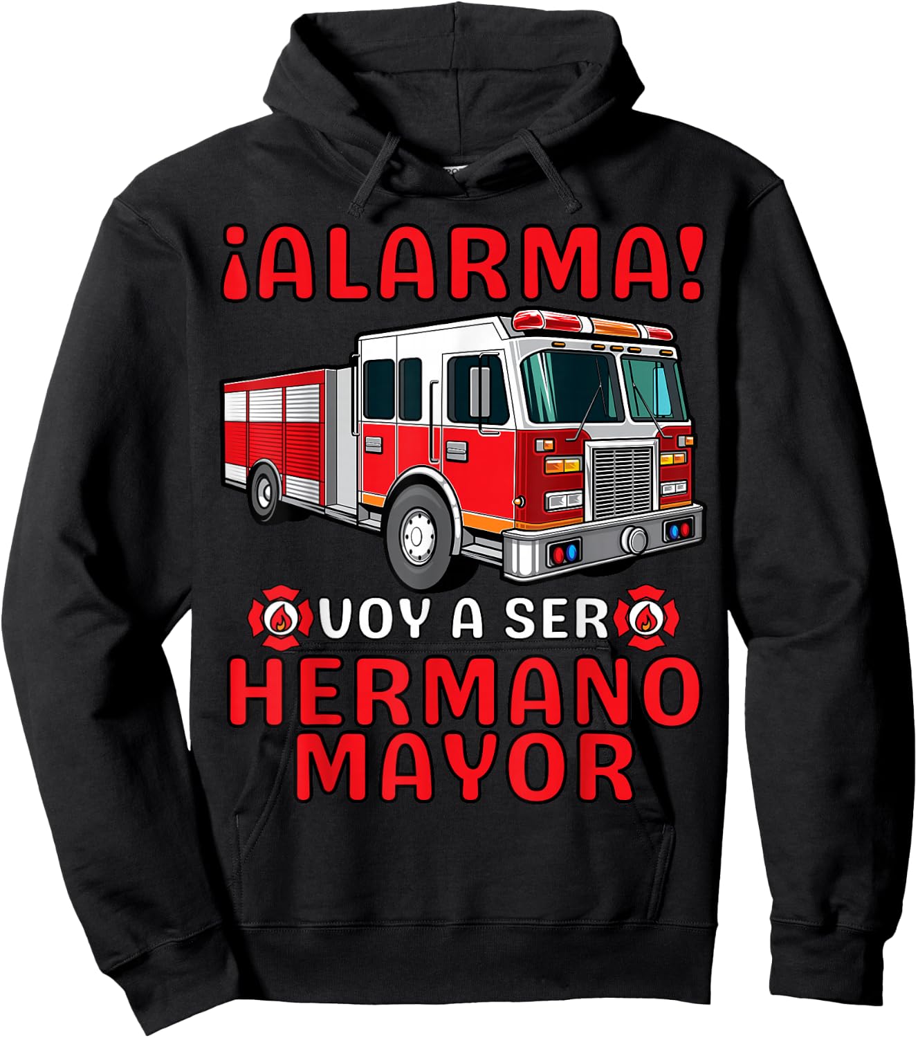 Hermano Mayor Bombero, Voy A Ser Hermano Mayor Hoodie - Hoodie | Black