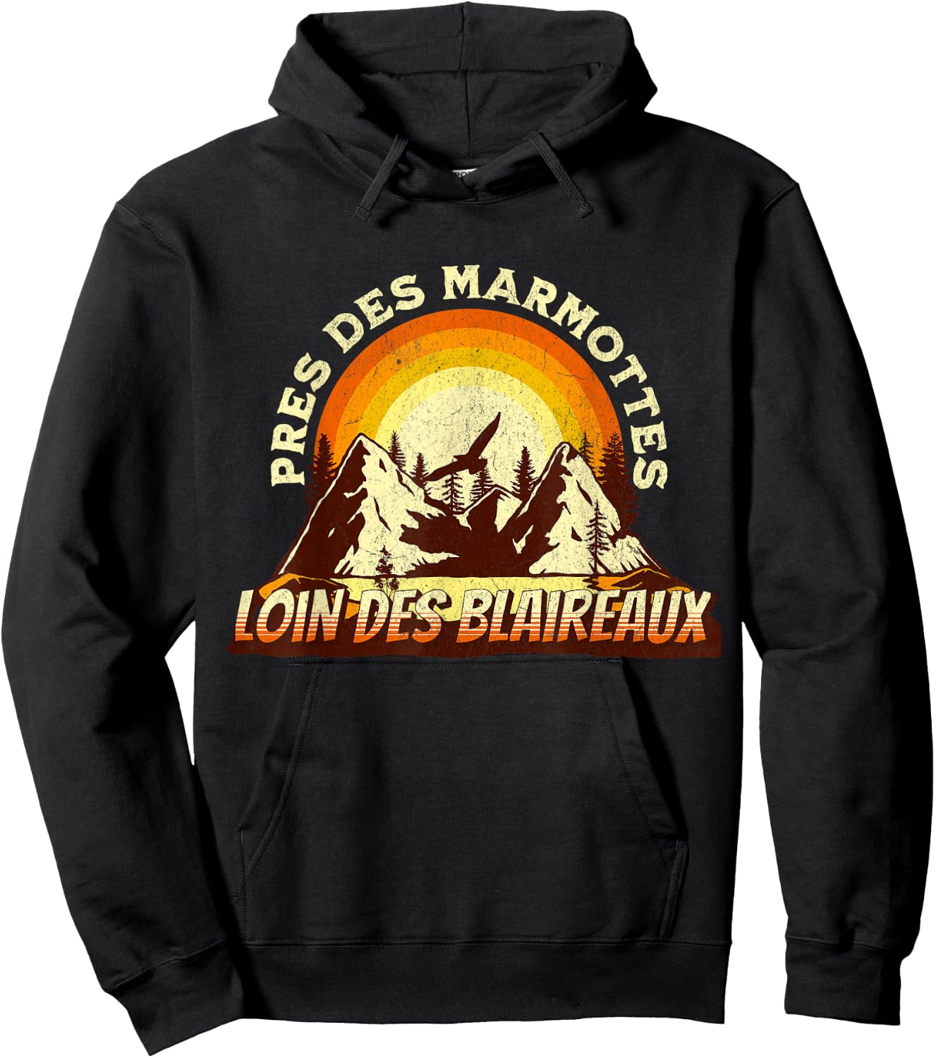 Near Marmots Away Badger Quote Forest Mountain , Black, S Hoodie - Hoodie | Black