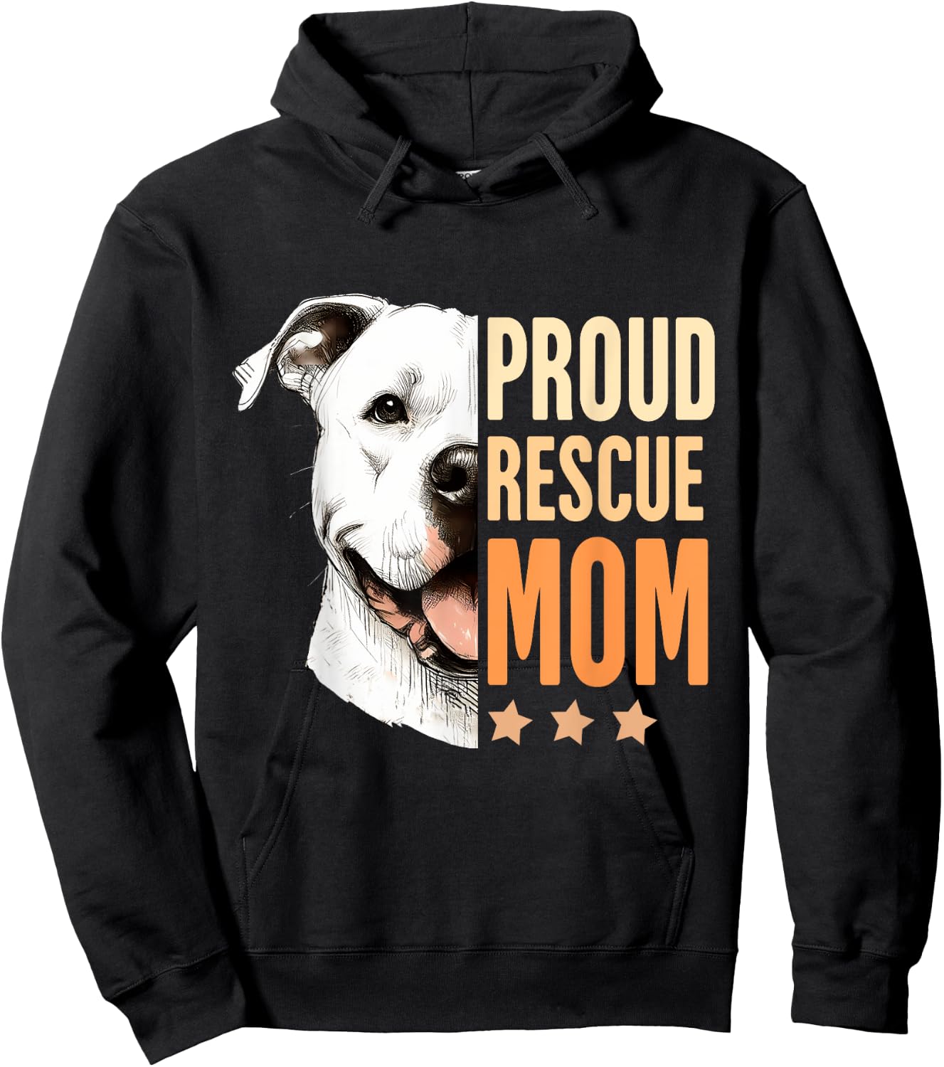 Pitbull Rescue Rescued Is My Favorite Breed Proud Rescue Mom Hoodie - Hoodie | Black
