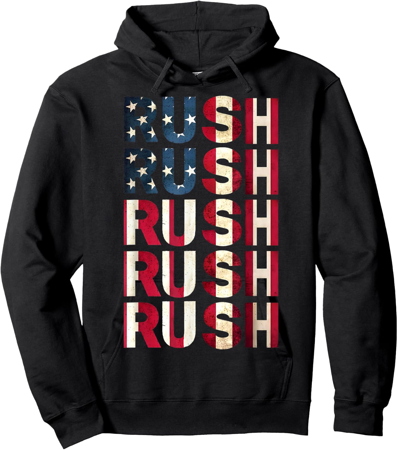Rush Name Vintage US Flag Hearts Gifts for Kids Hoodie - Hoodie | Black