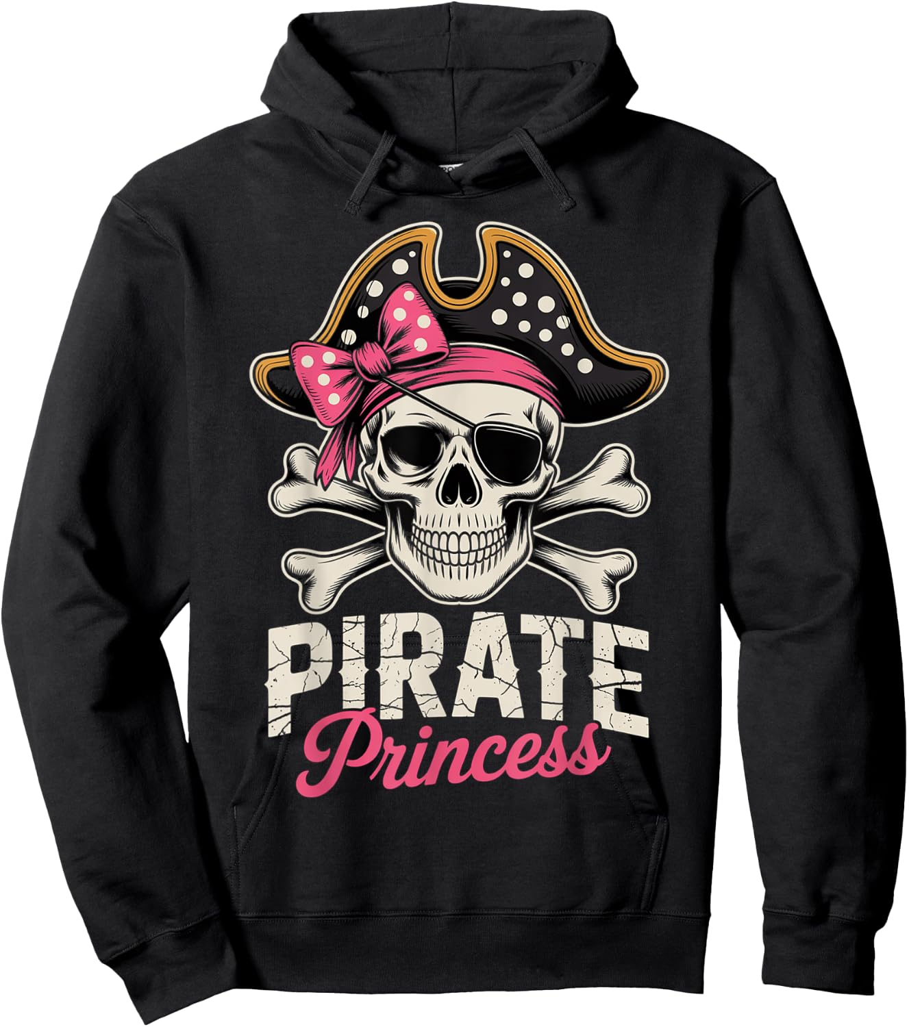 Princess Pirate Pink Birthday Girl Pirate Party Girl Pirate Party Girl Hoodie - Hoodie | Black