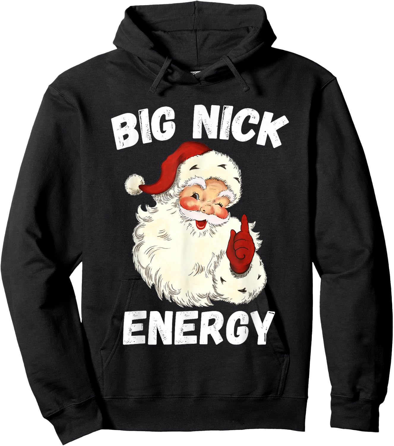 Big Nick Energy Santa Groovy Retro Vintage Hoodie - Hoodie | Black