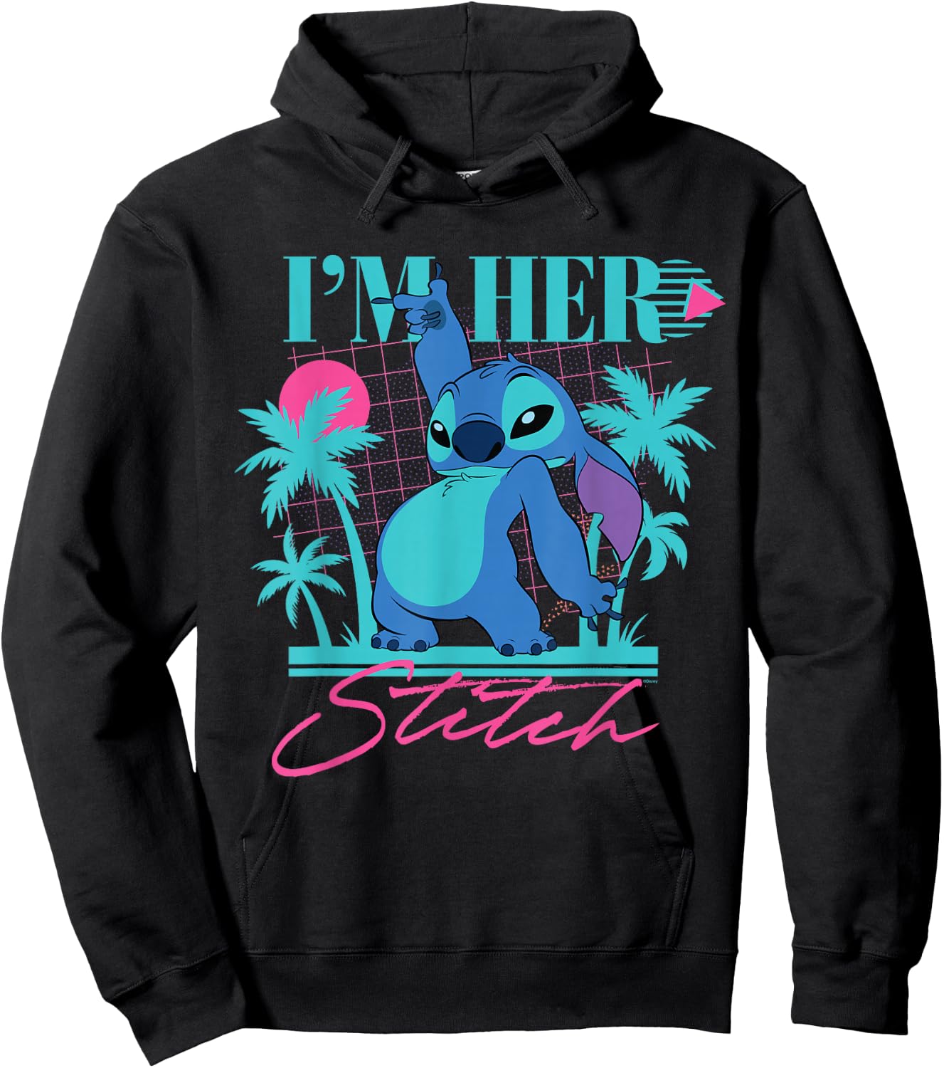 Disney Stitch Retro '90s Couples Matching I'm Her Stitch , Black, S Hoodie - Hoodie | Black