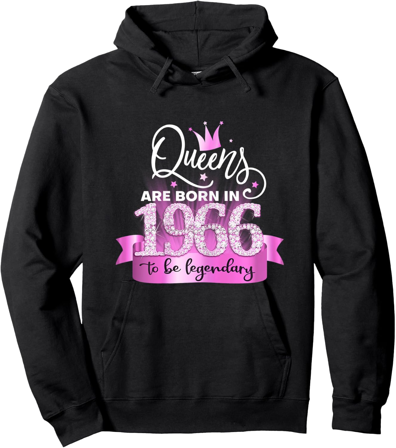 Born In 1966 I Elegant Pink Black Party Outfit & Accessory Hoodie - Hoodie | Black