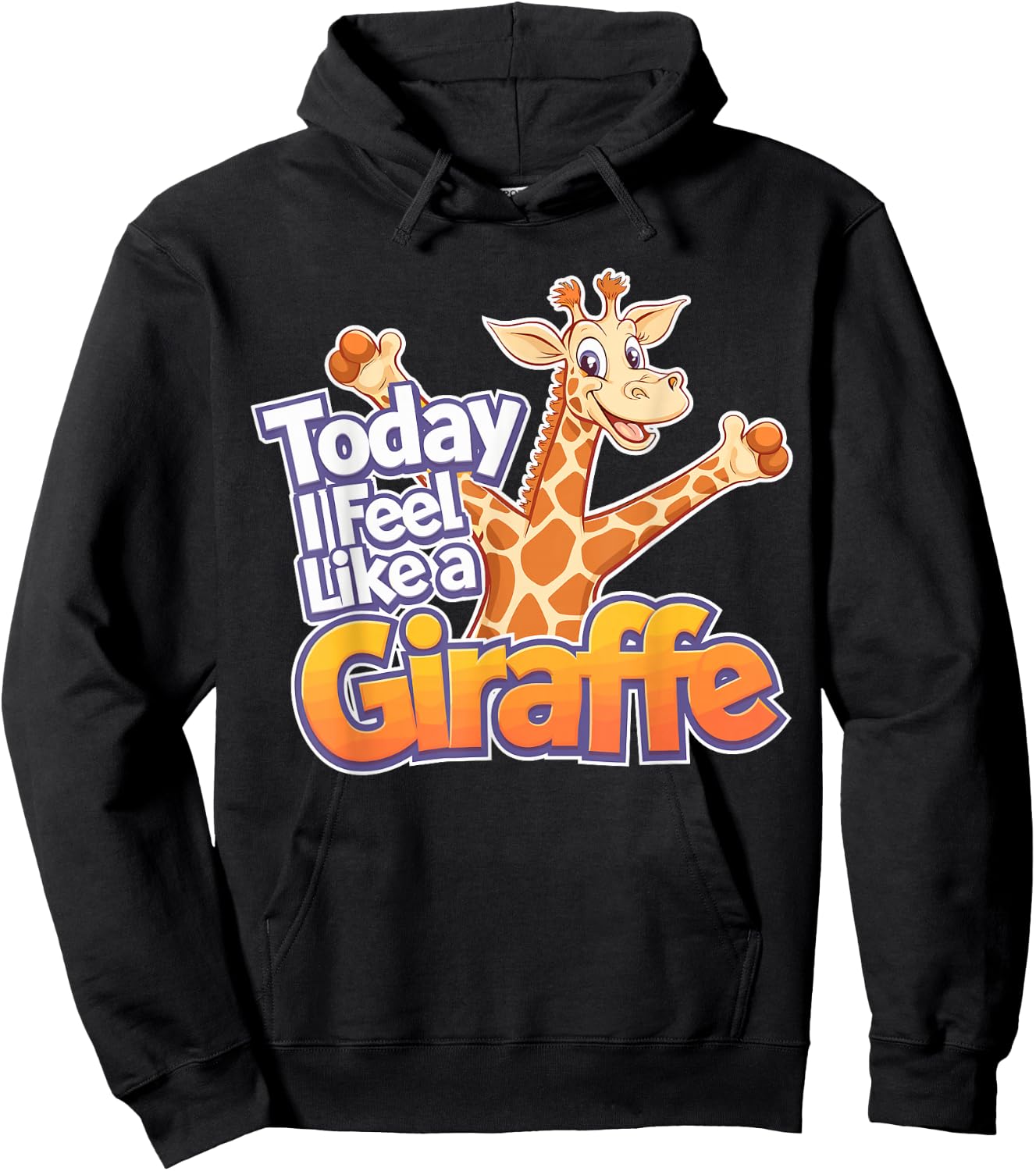 Childrens Today I feel like a Giraffe Design | Kids Giraffe Hoodie - Hoodie | Black